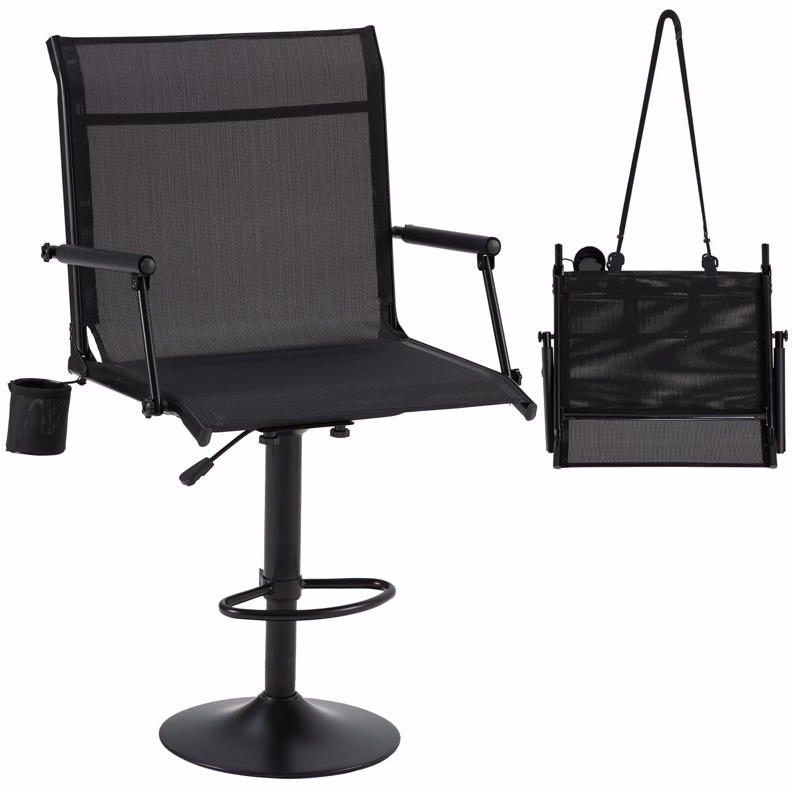 Danrelax 360�� Silent Camo Hunting Blind Chair, Armrests, Side Pouch, Telescopic Legs - Image 7