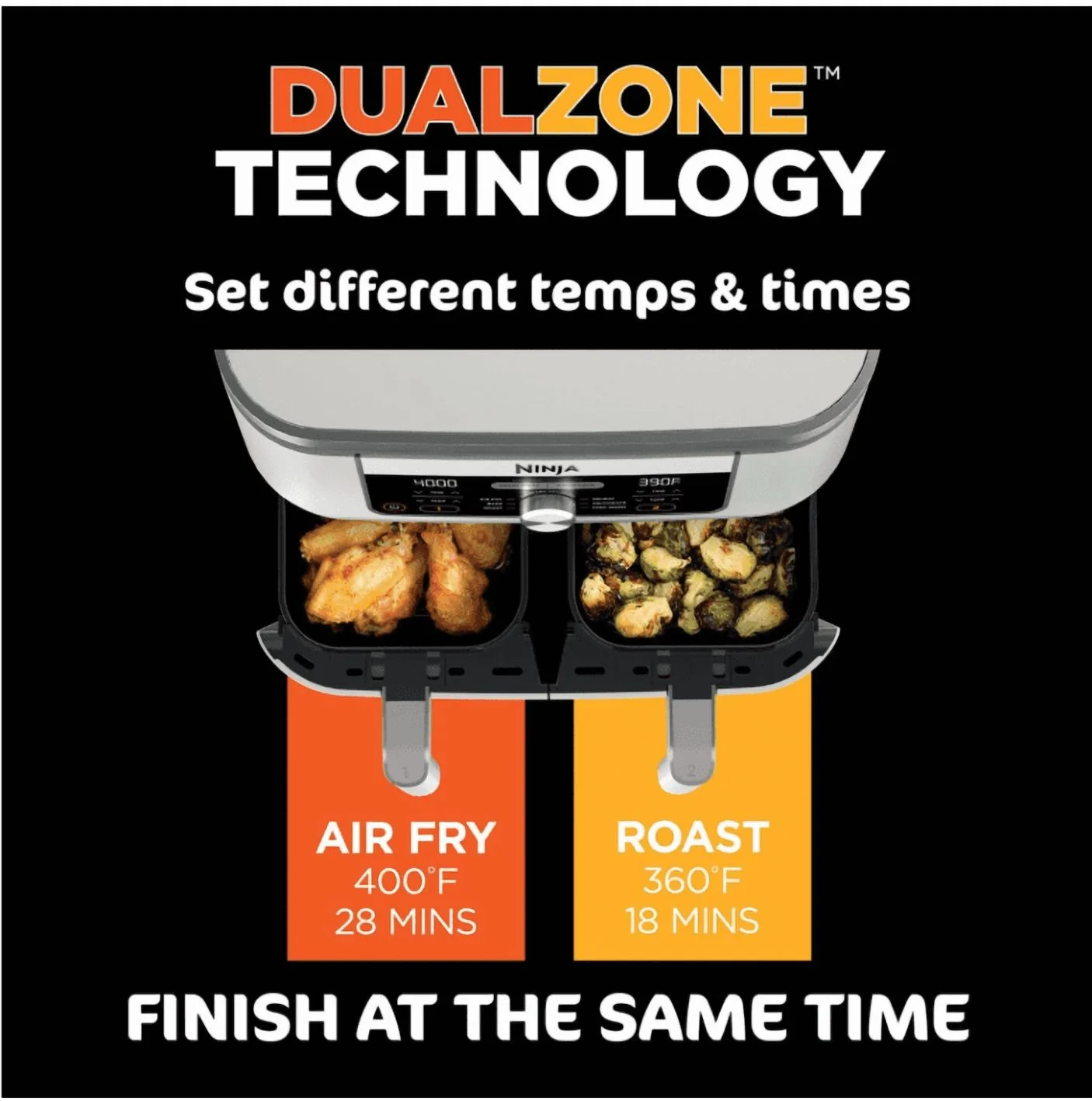 Ninja Foodi 6-in-1, 8 Quart 2-Basket Air Fryer with DualZone Technology -White - Image 7