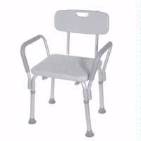 Shower Chair with Back and Removable Padded Arms - Abilene Artificial Limb