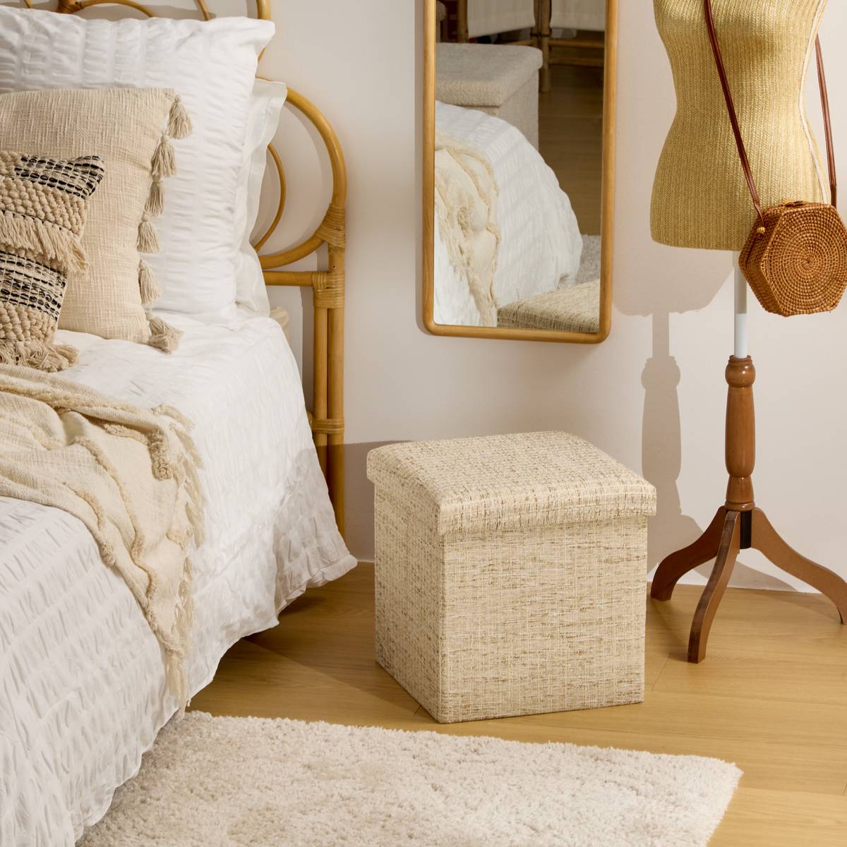 Pouf "Olma" Cream, 38x38 cm