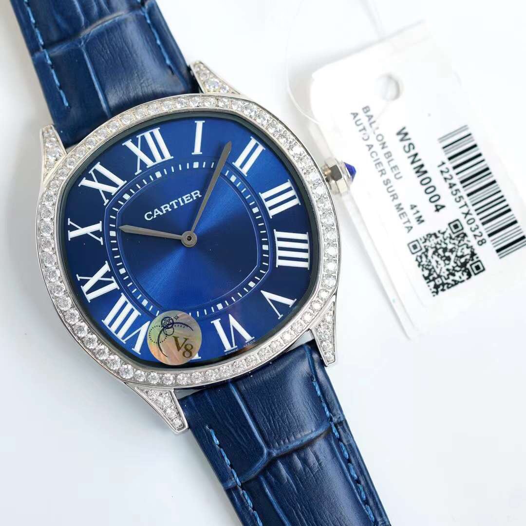 Cartier - Drive de Cartier diamonds in white gold - 40mm smooth(1:1 replica) - Top club