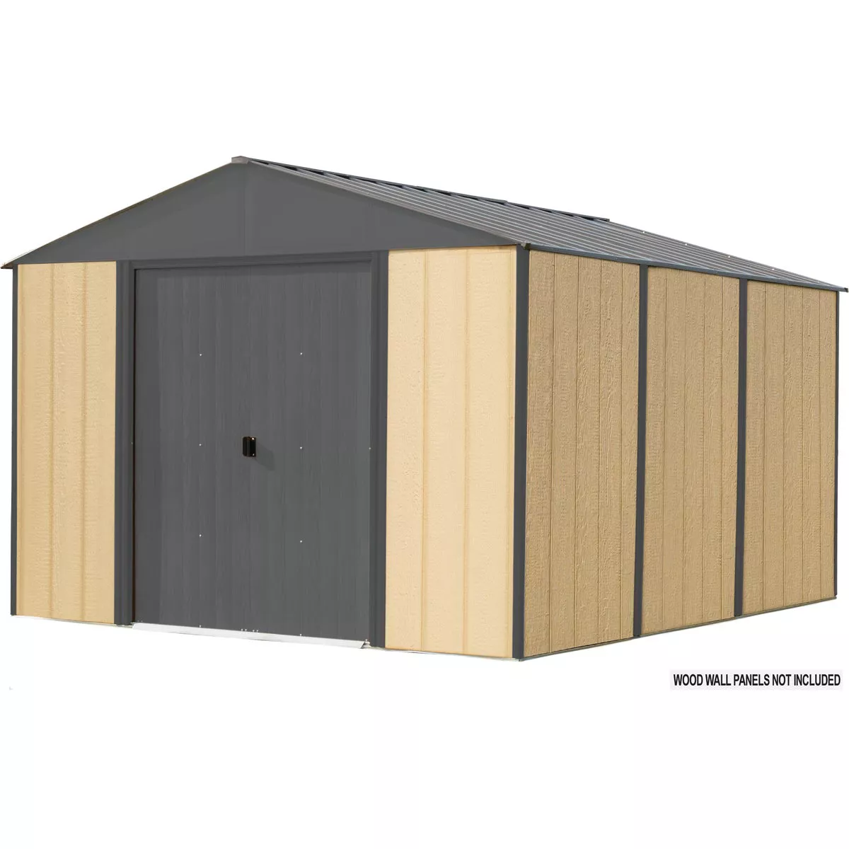 Arrow Ironwood 10 Ft. x 12 Ft. Galvanized Steel Hybrid Shed Kit, Anthracite