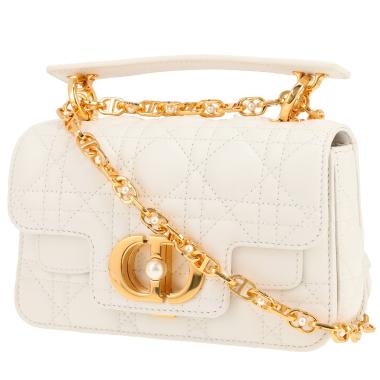 Dior Top Handle Dior Jolie mini handbag in white leather cannage1:1High-quality replica