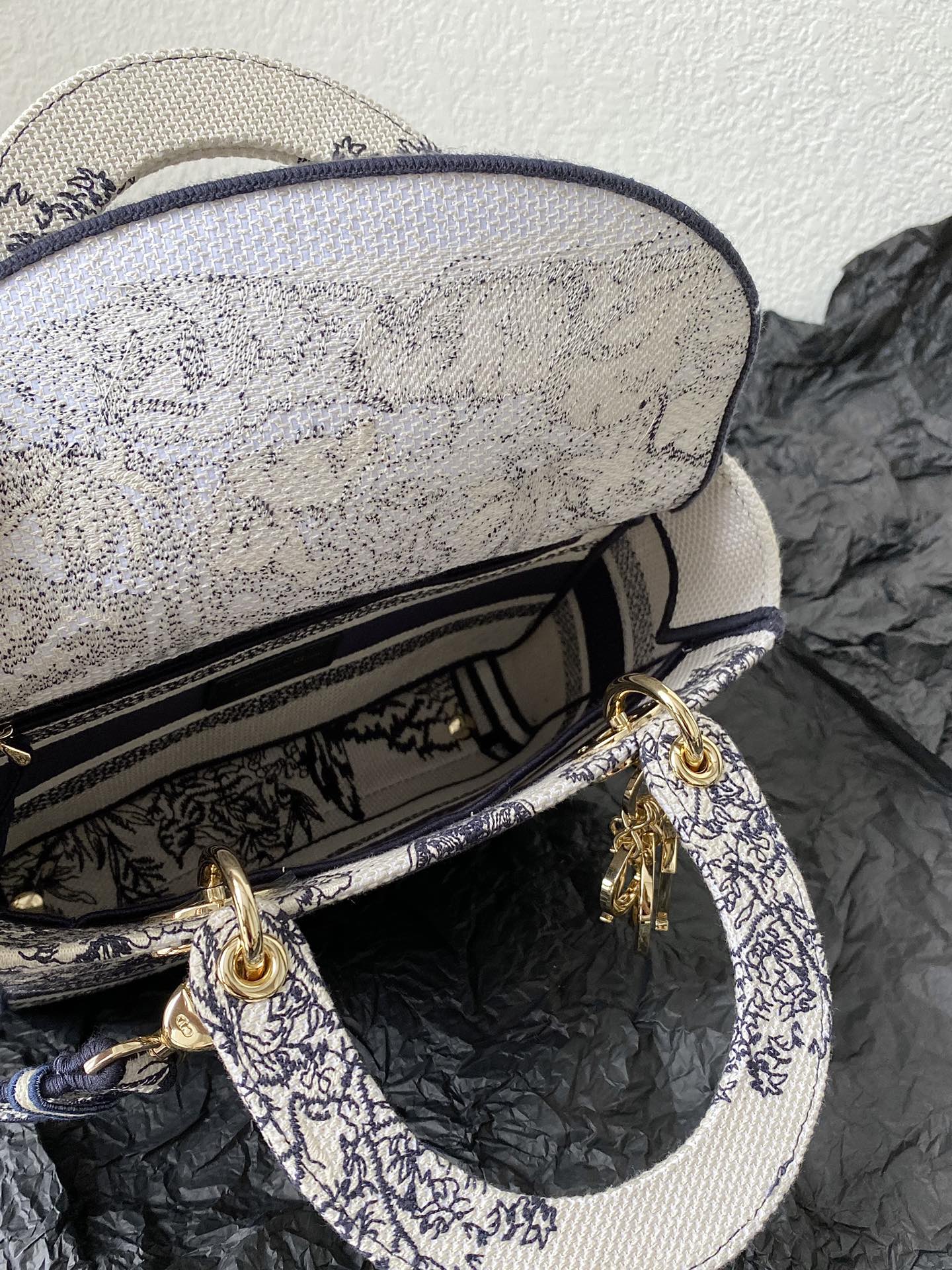Medium Lady D-Lite Bag White For Women 9.5in/ 24cm1:1High-quality replica