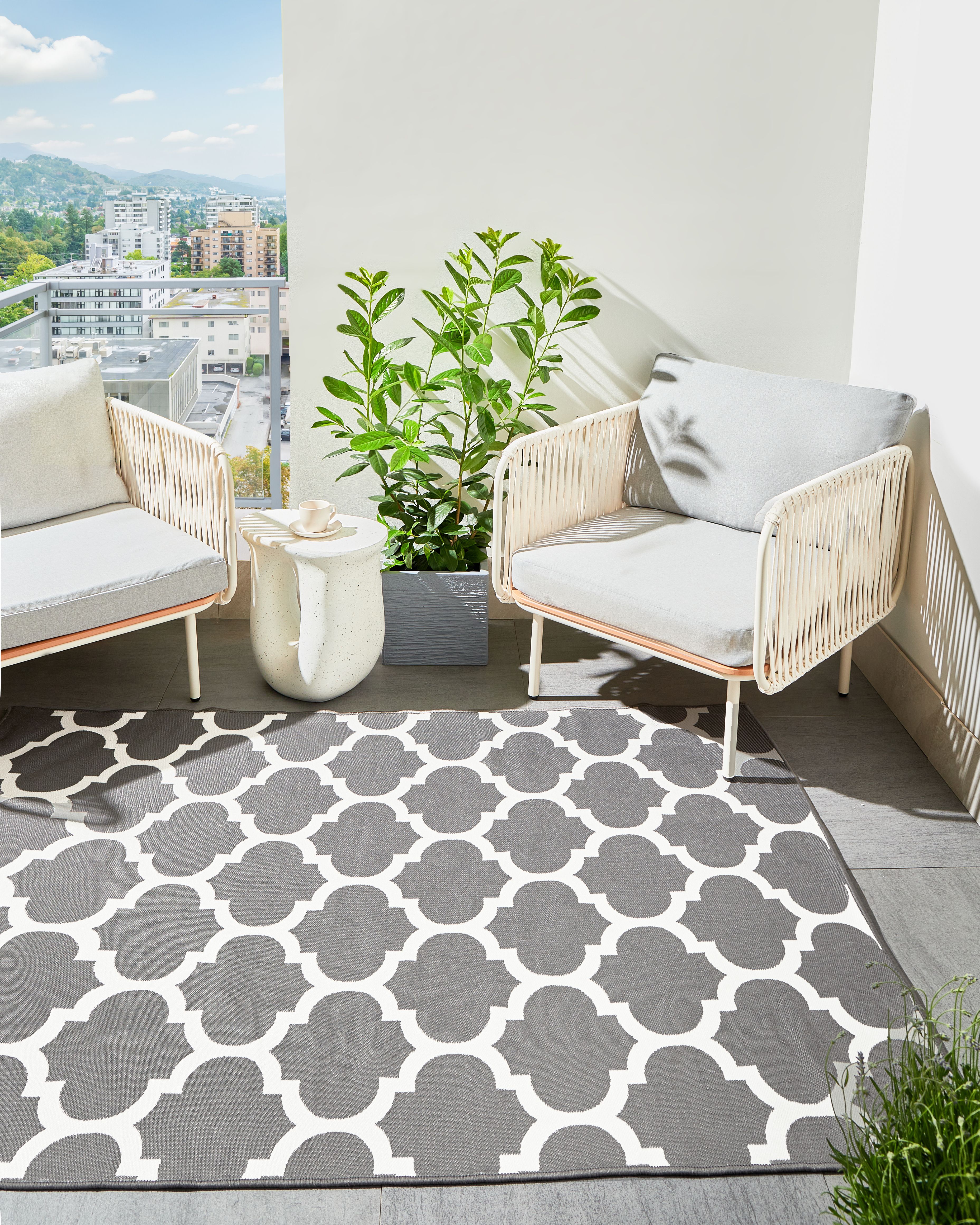 Outdoor Rug AKSU Grey 140 x 200 cm Reversible