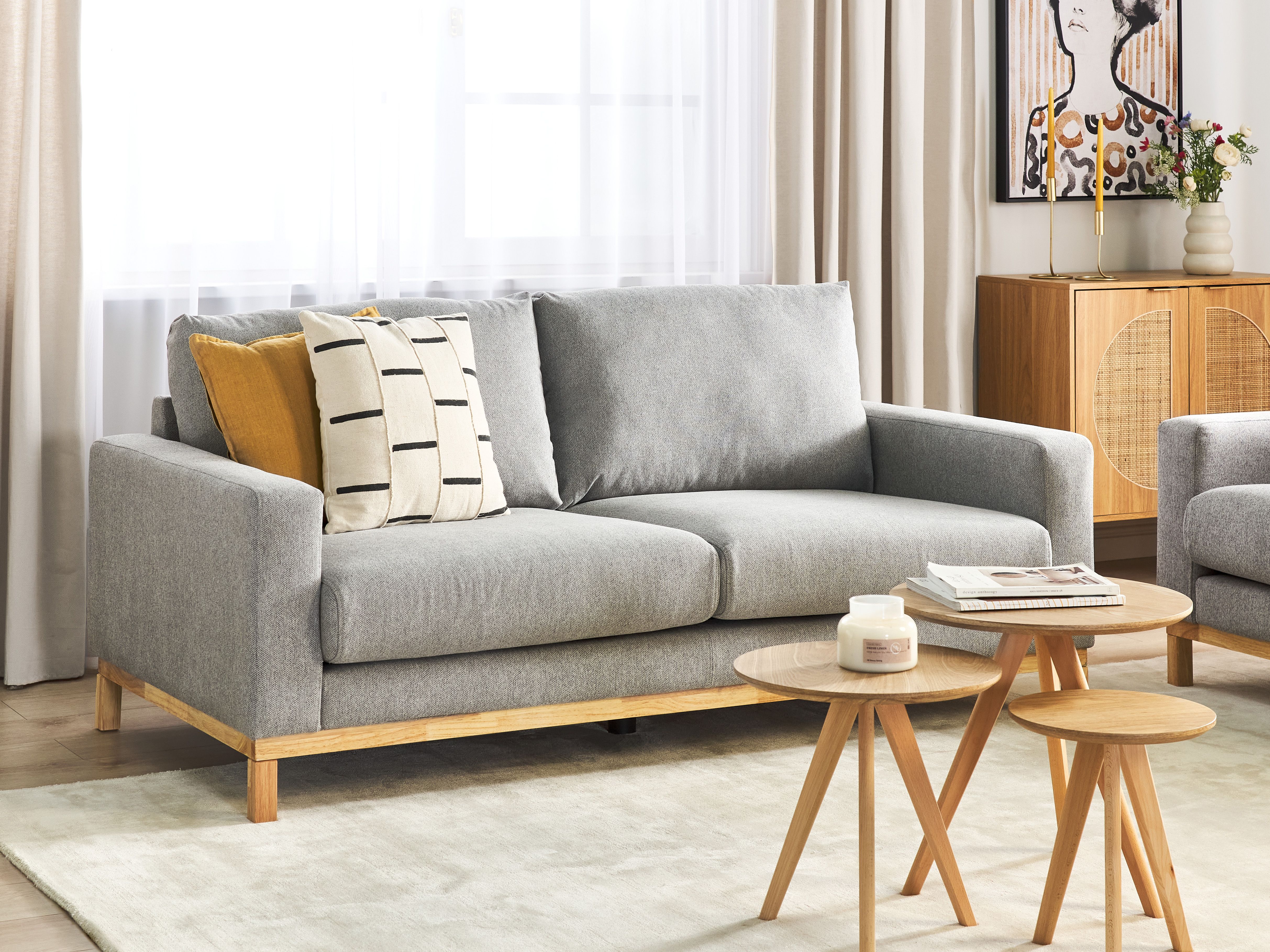 Sofa 2 Seater SIGGARD Fabric Grey