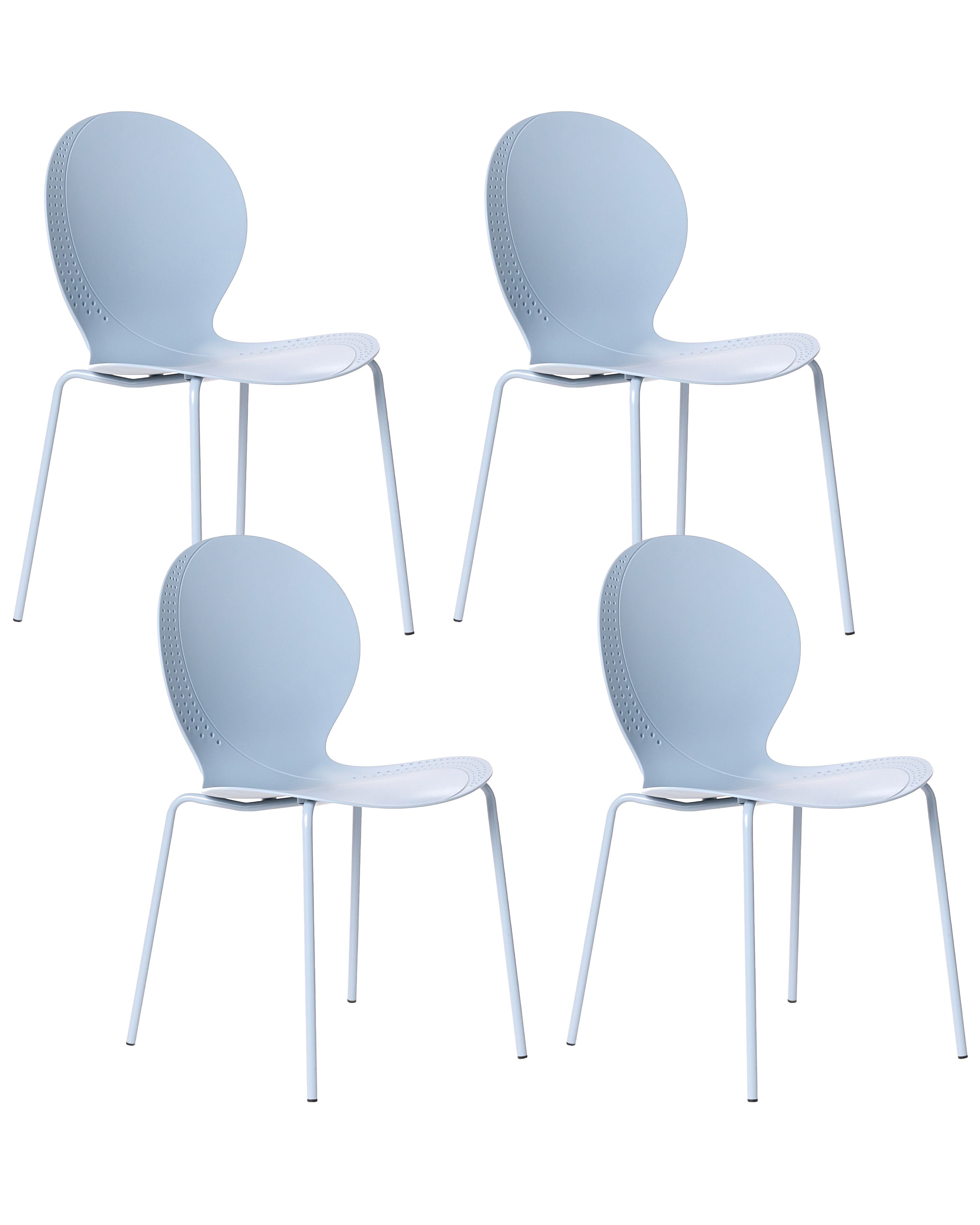 Set of 4 Garden Chairs MILOS Stacking Light Blue