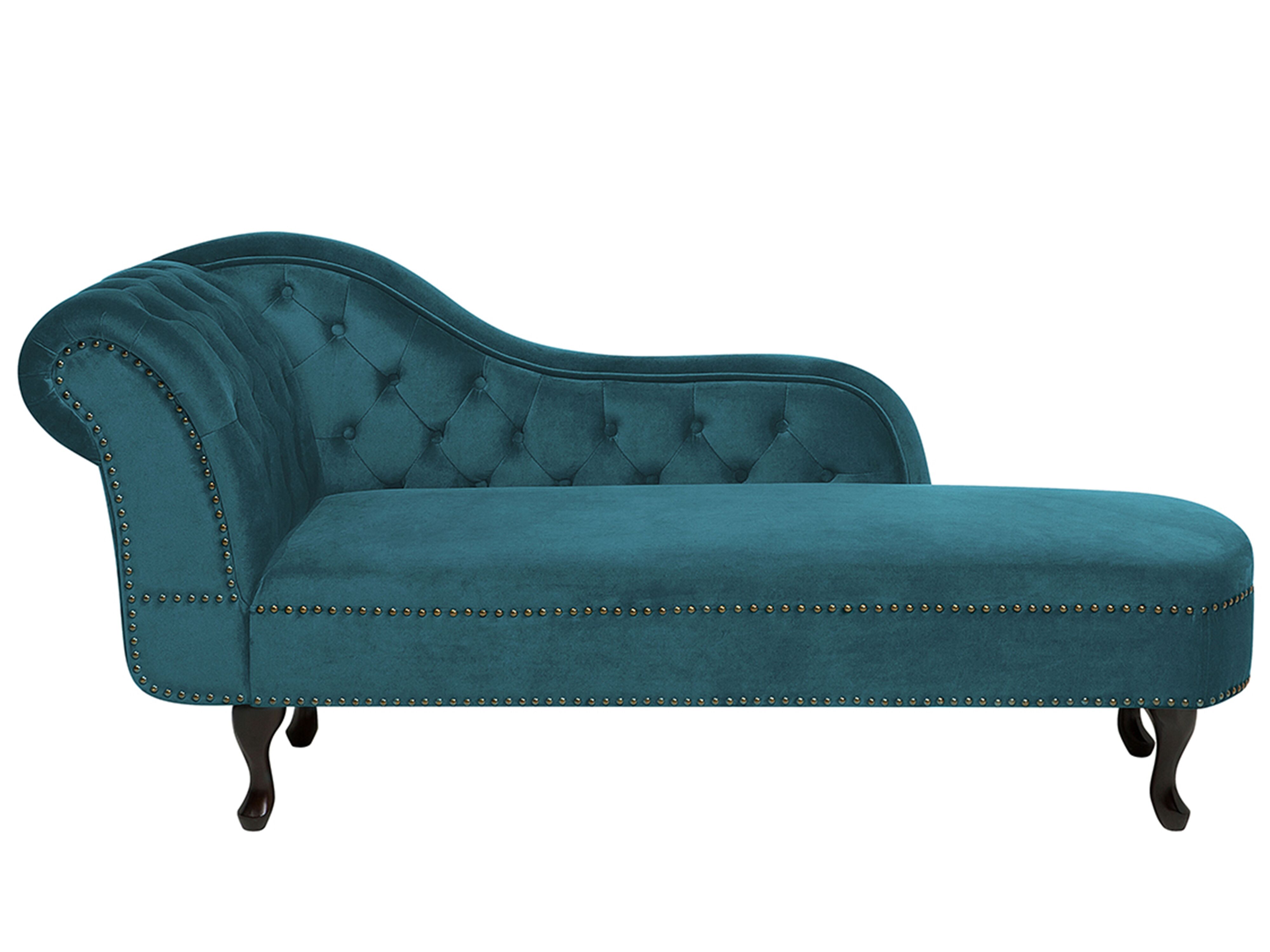 Left-Hand Chaise Lounge NIMES Velvet Teal
