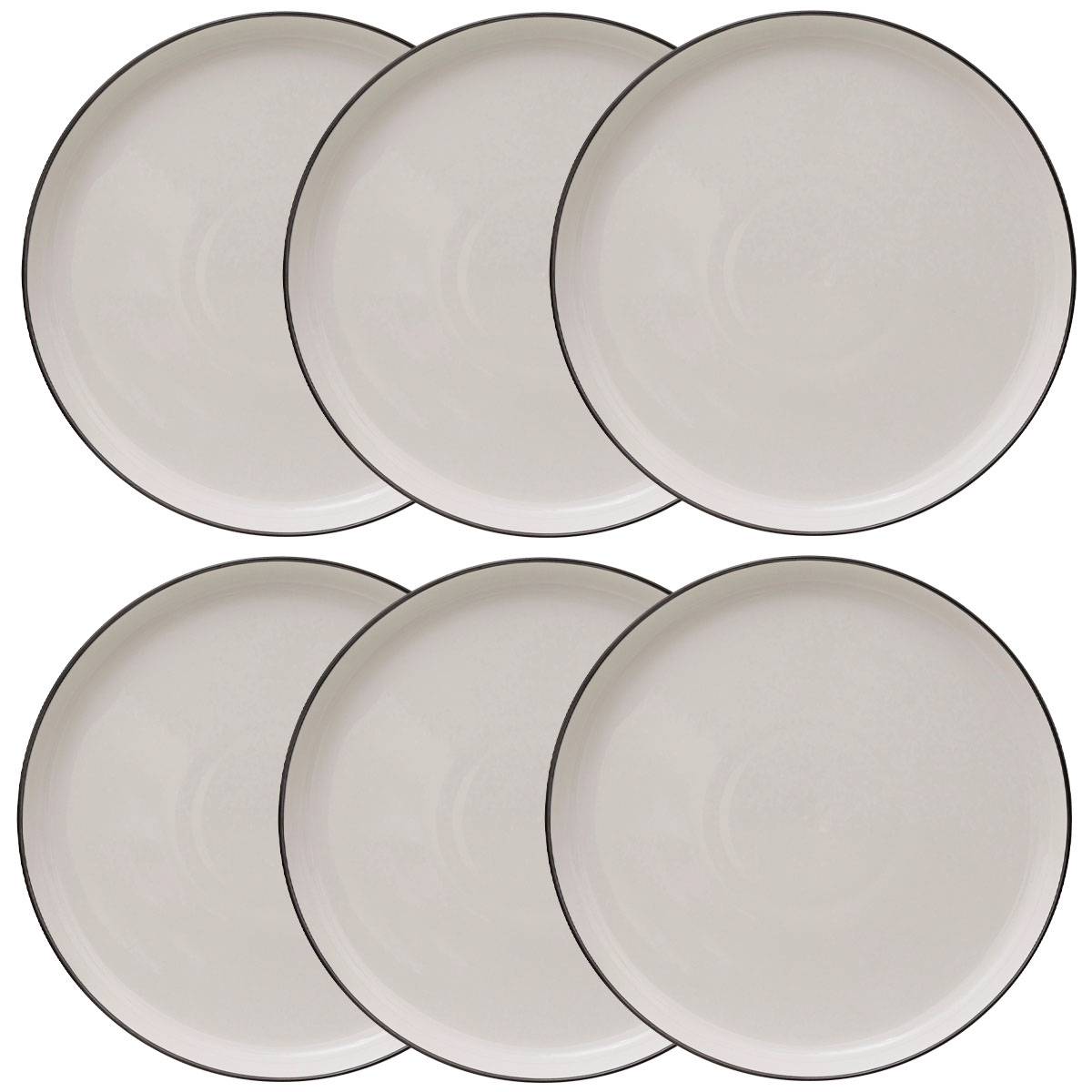 Set of 6 dinner plates "Alix" D.27 cm, White