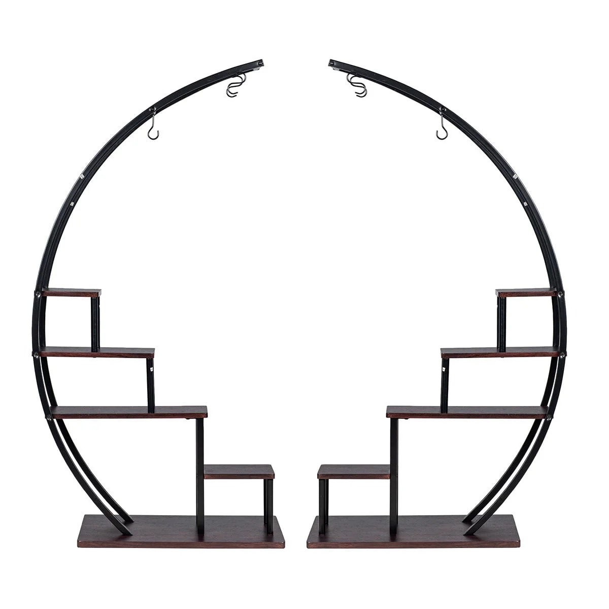 5 Tier Metal Plant Stand Indoor Curved Circular Display Book Shelf Storage - Image 7