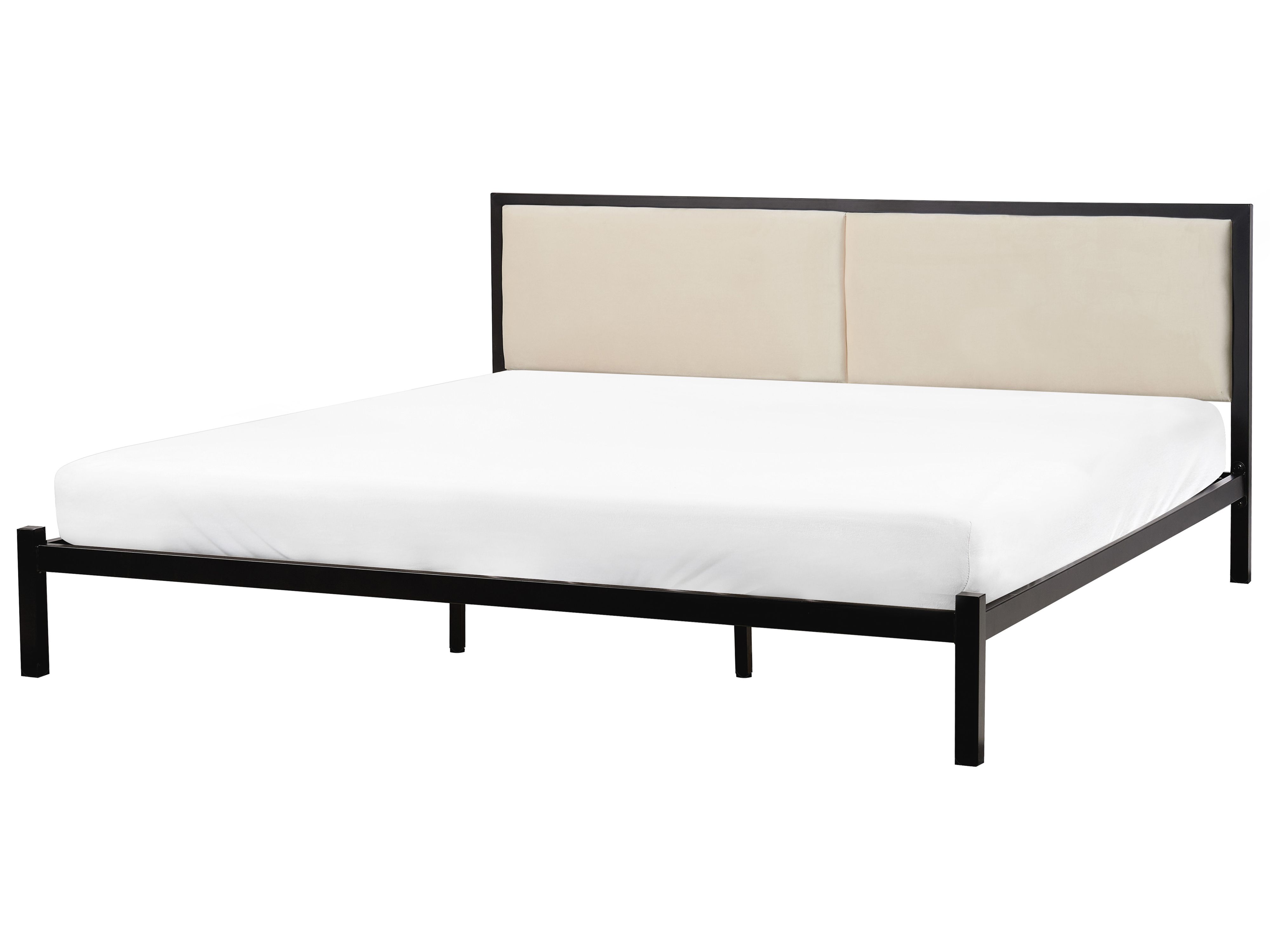 Bed Metal CLAMART 180 x 200 cm (EU Super King) Light Beige