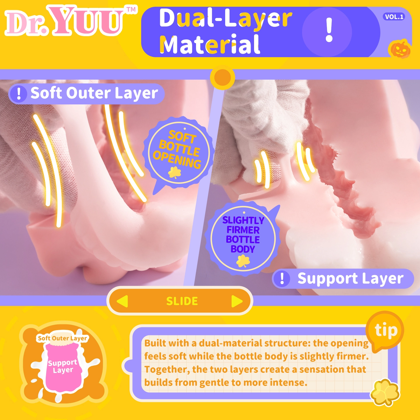Spiral tentacle texture at the entrance of the Dr.YUU pocket masturbator