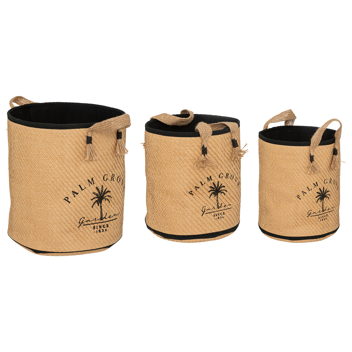 Set of 3 baskets"Bota" Beige, D.24/28/33 cm