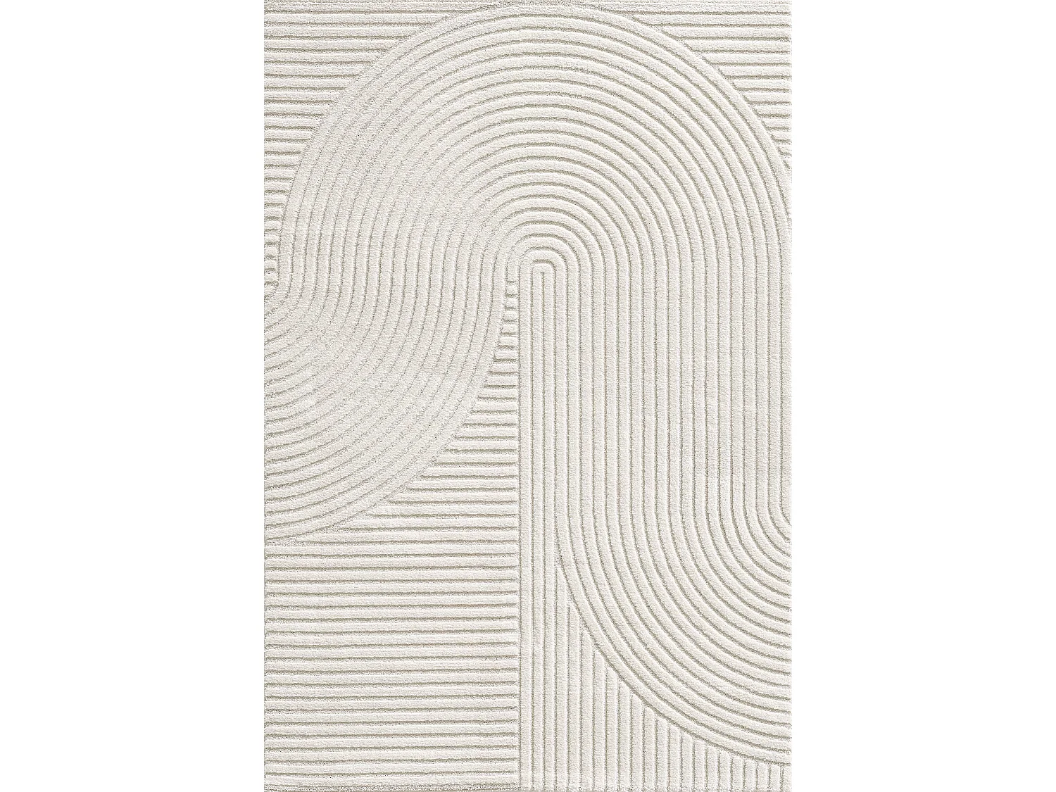 Tapis Everest moderne effet haut-bas 3D - Crème - 200 x 290 cm
