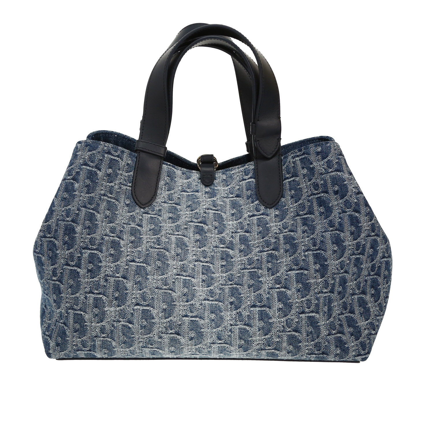 Dior Toujours shopping bag in navy blue Oblique denim canvas and navy blue leather1:1High-quality replica