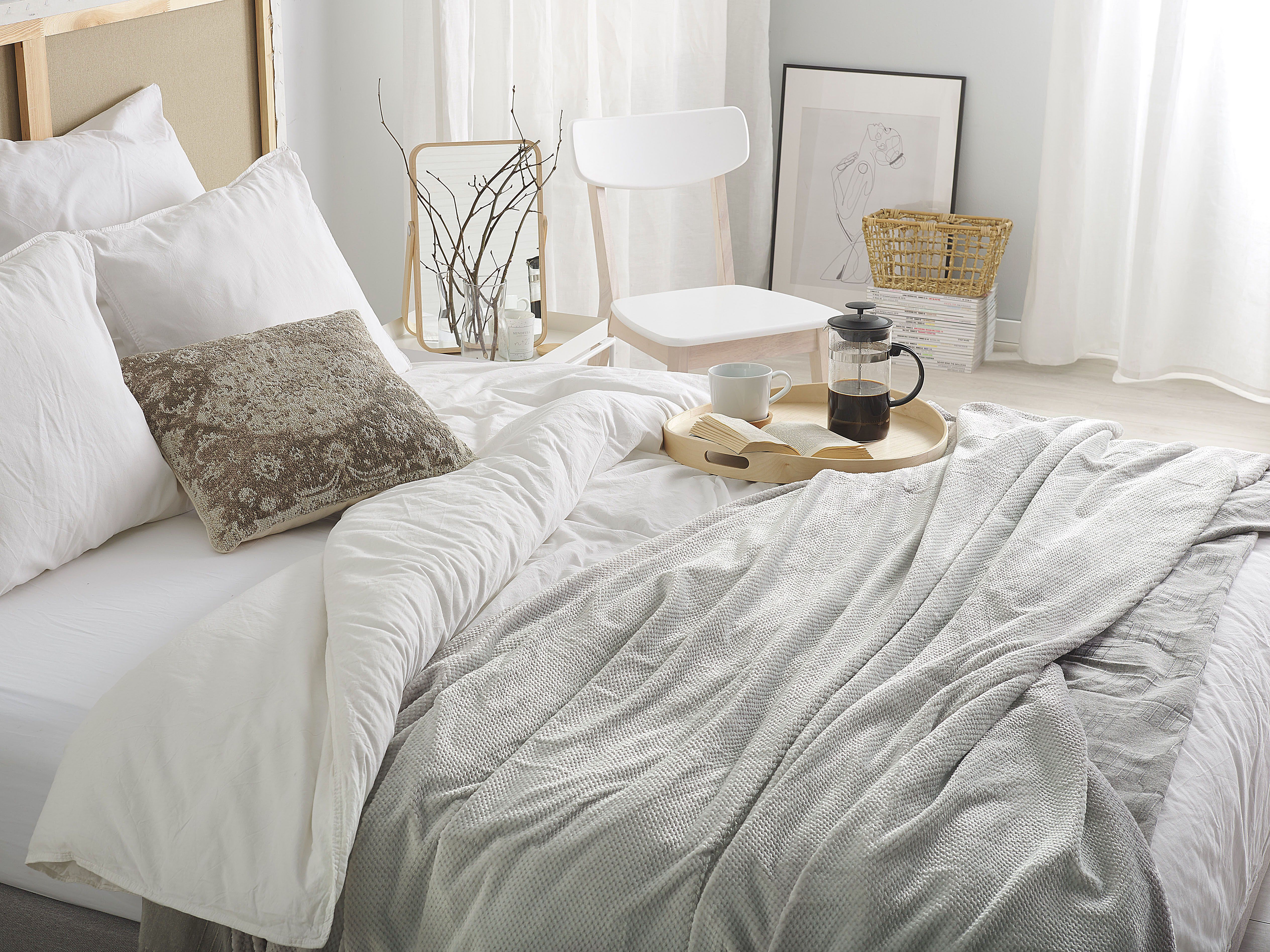 Blanket SAITLER 200 x 220 cm Light Grey