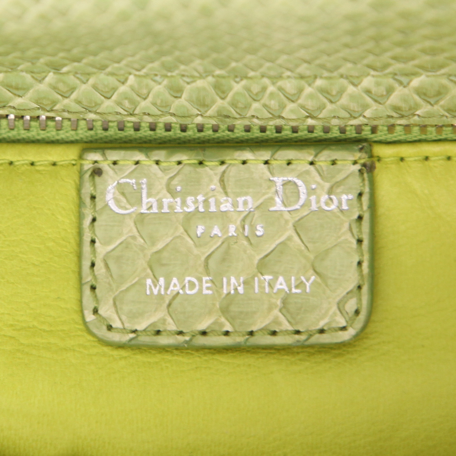 Dior Lady Dior mini handbag in green python1:1High-quality replica