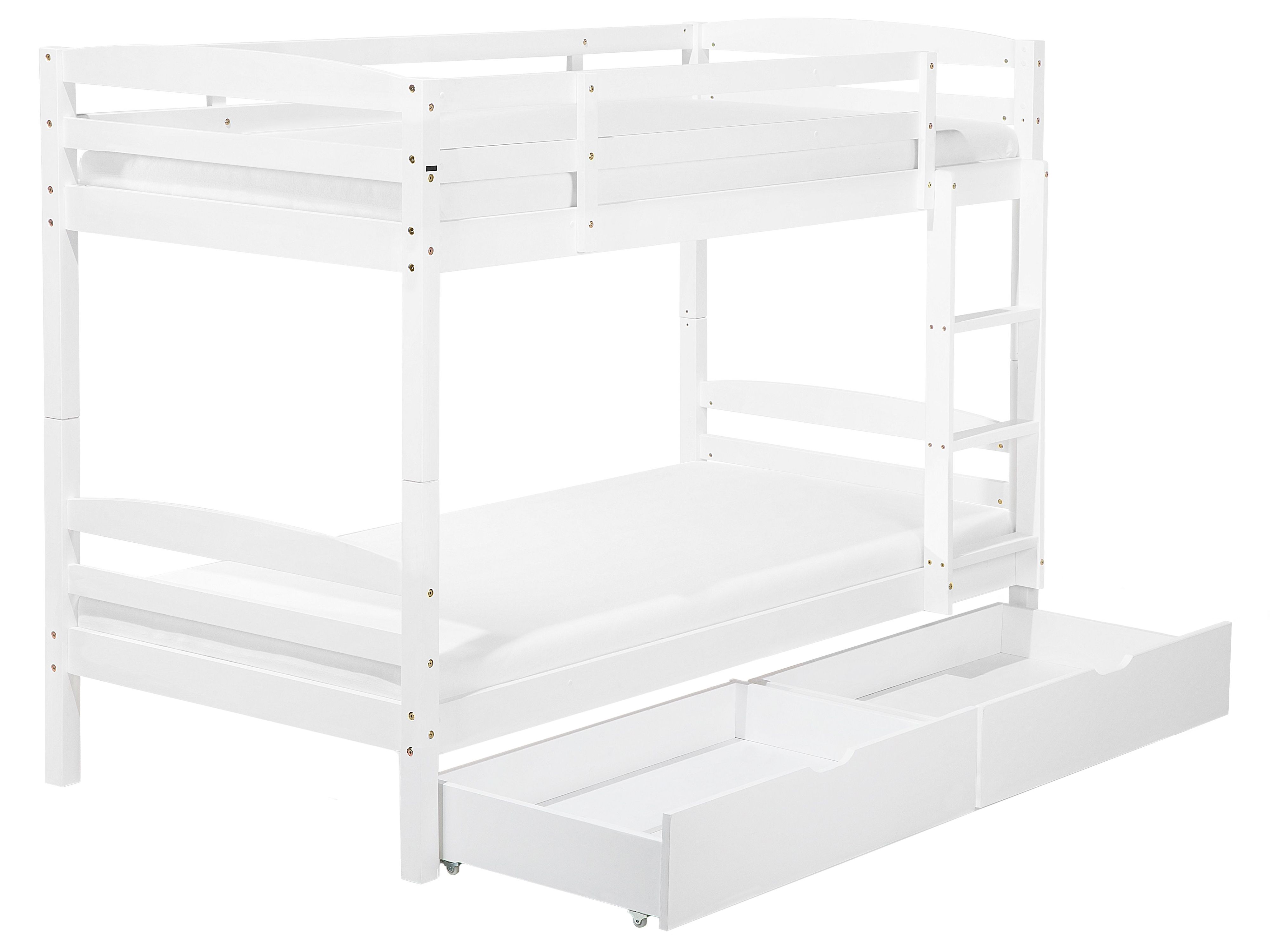 Bunk Bed with Drawers Pine Wood REGAT 90 x 200 cm (EU Single) White
