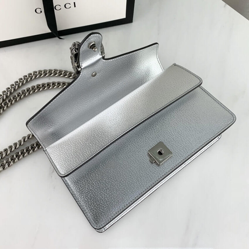 Replica Gucci Dionysus Small Shoulder Bag In Silver Lame Leather 4996231:1High-quality replica