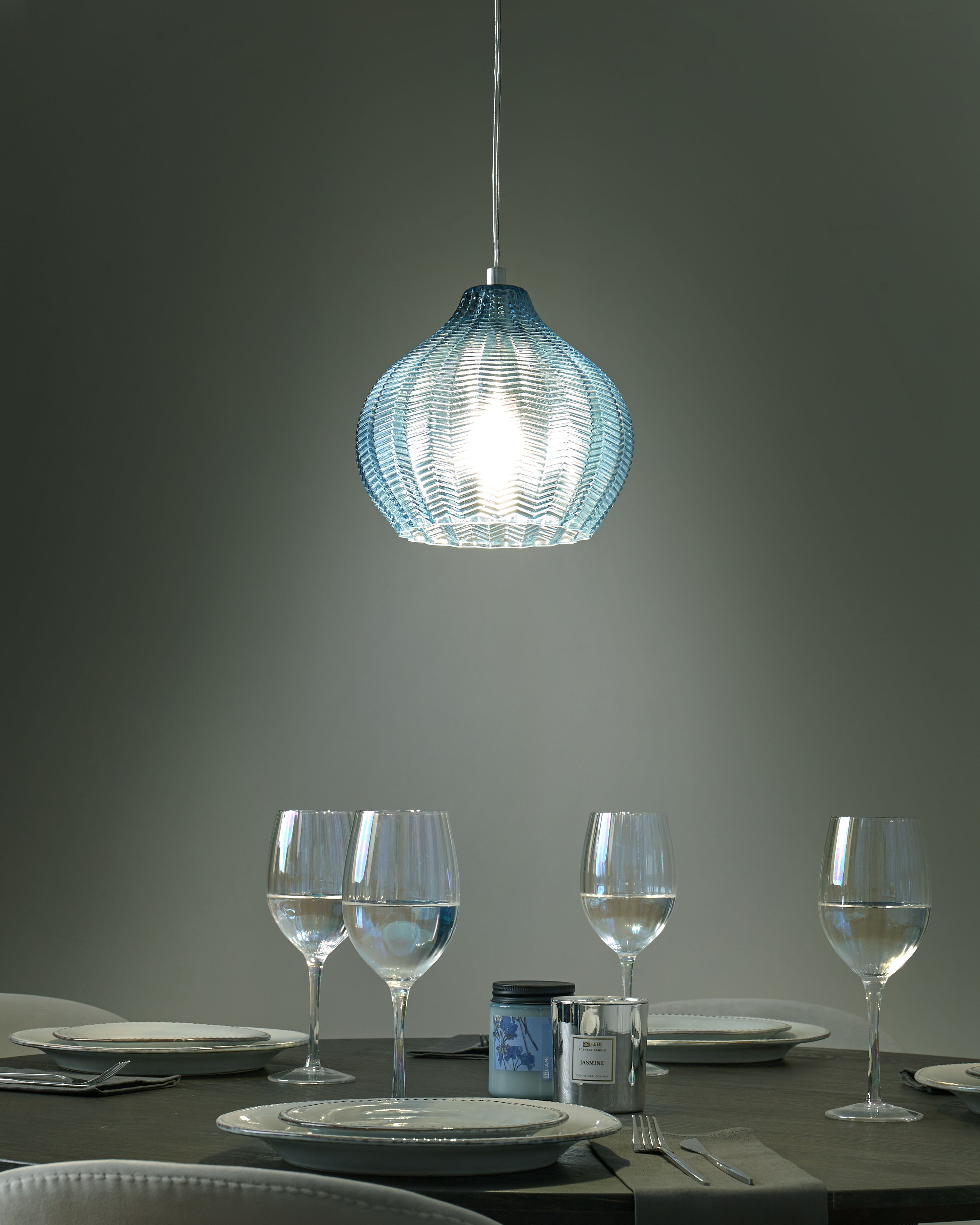 Pendant Lamp KEILA Glass Blue