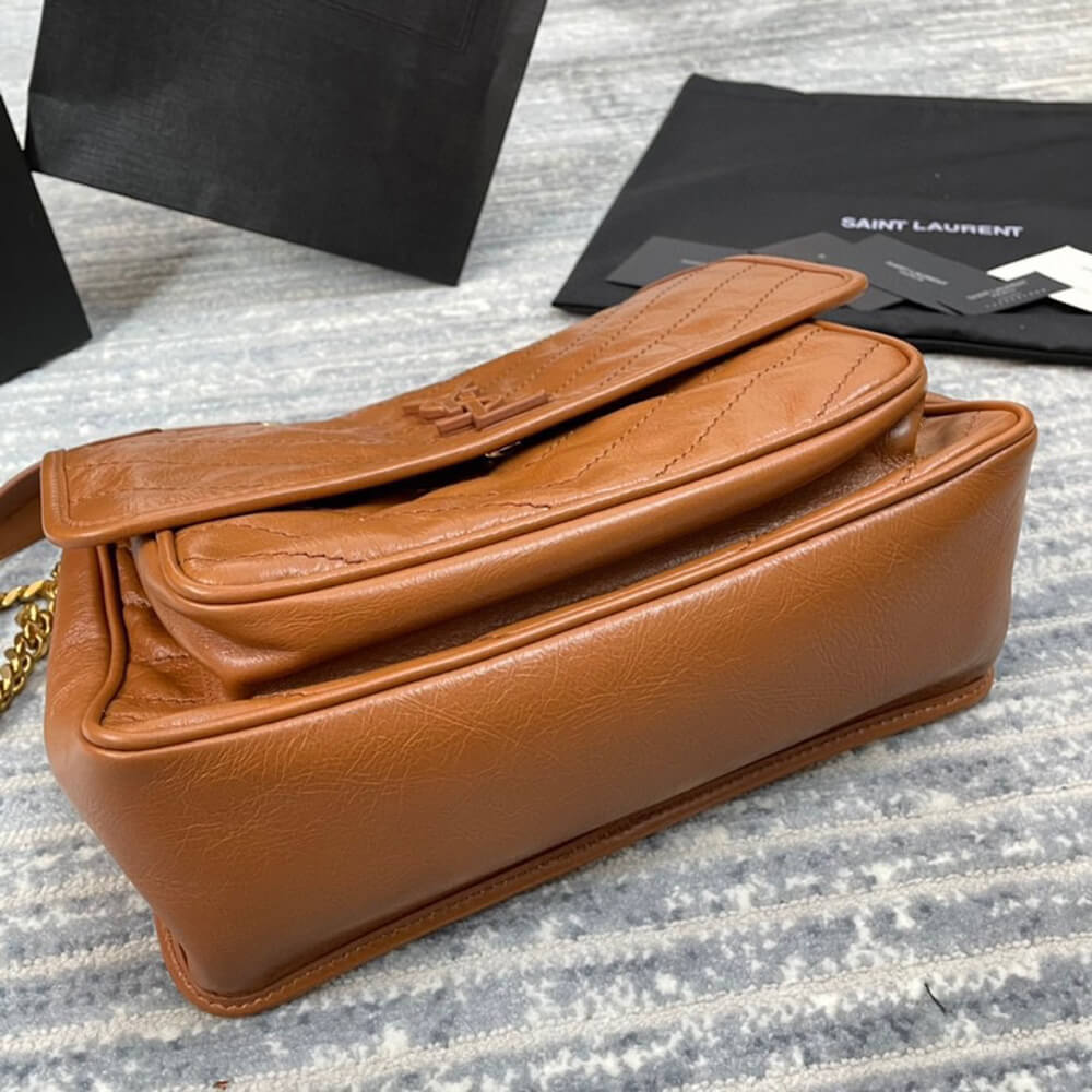 YSL Bag Wallet On Chain Margo In Shiny Calfskin1:1High-quality replica
