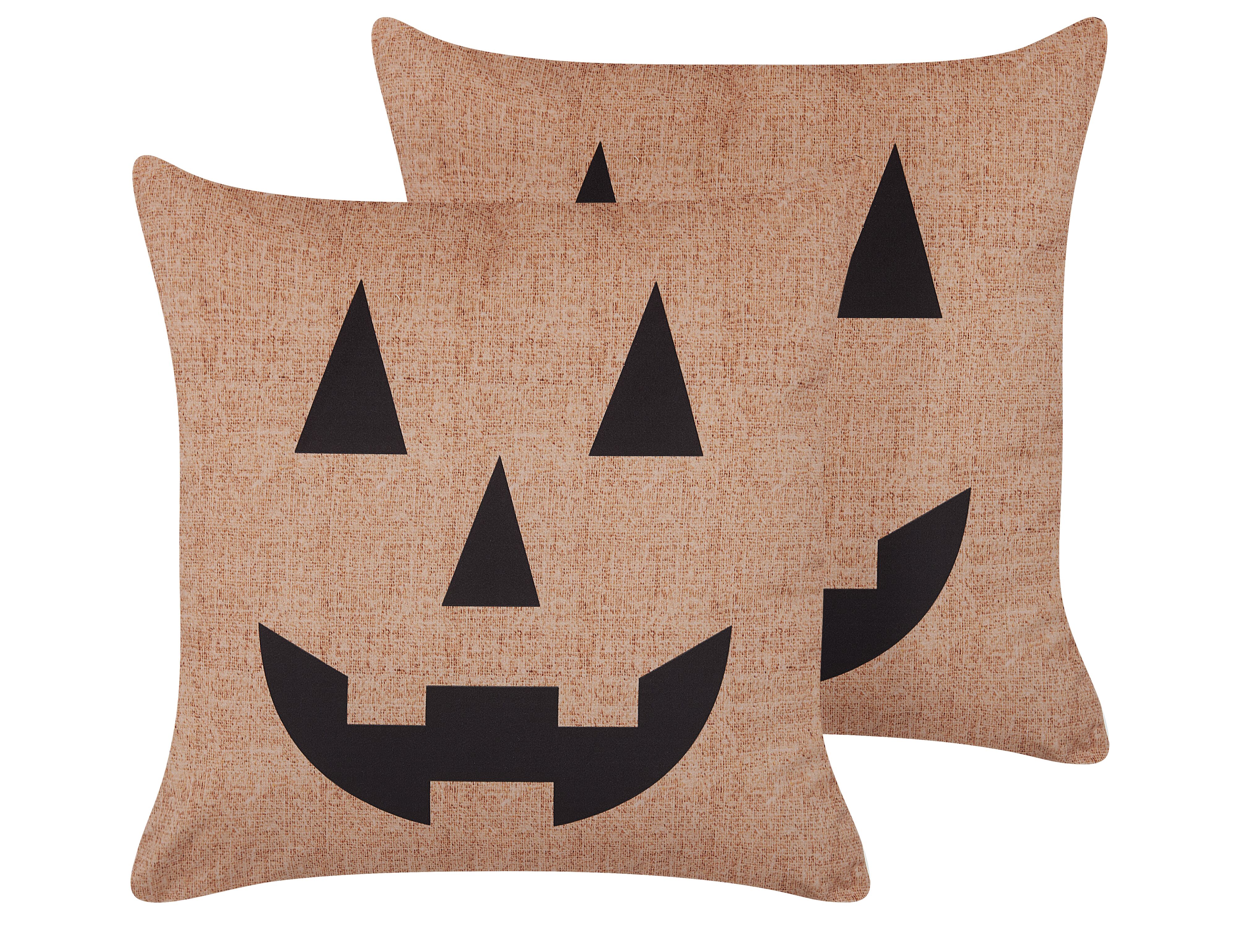 Set of 2 Decorative Cushions SEBES Velvet 45 x 45 cm Beige Abstract Pattern