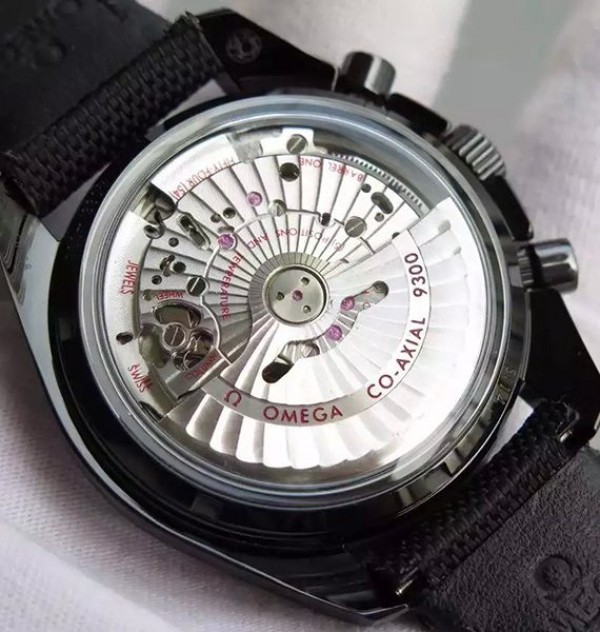 Replica Omega Speedmaster Moonwatch PVD Chrono Black Dial Nylon Strap A9300 - Top club