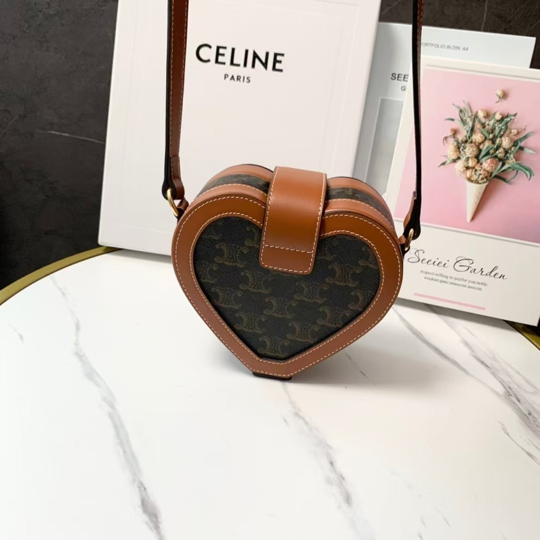 Celine Triomphe Heart Tambour Bag