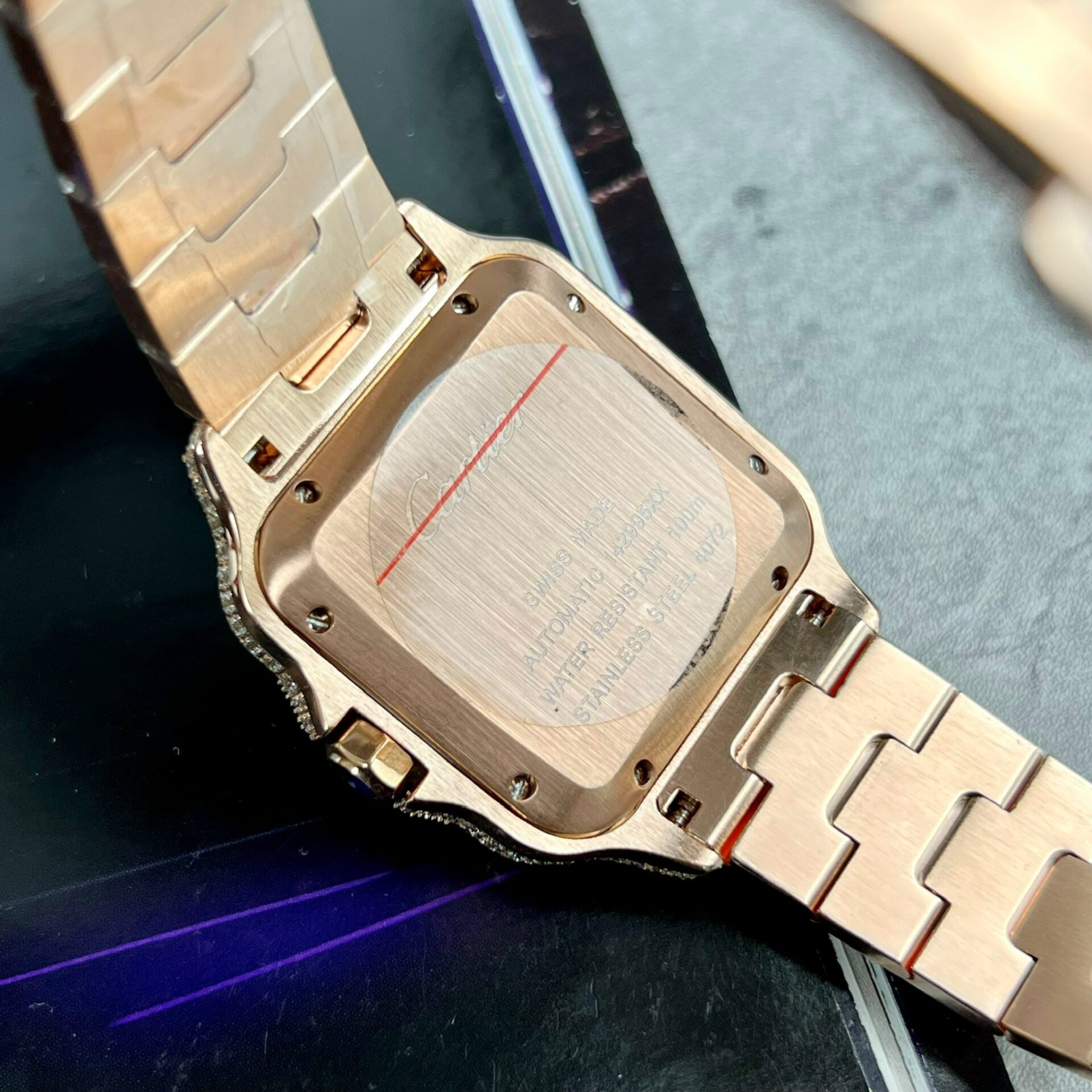 Cartier Santos Men s Full Diamond Replica Watch Highest Quality 39.8mm - Top club