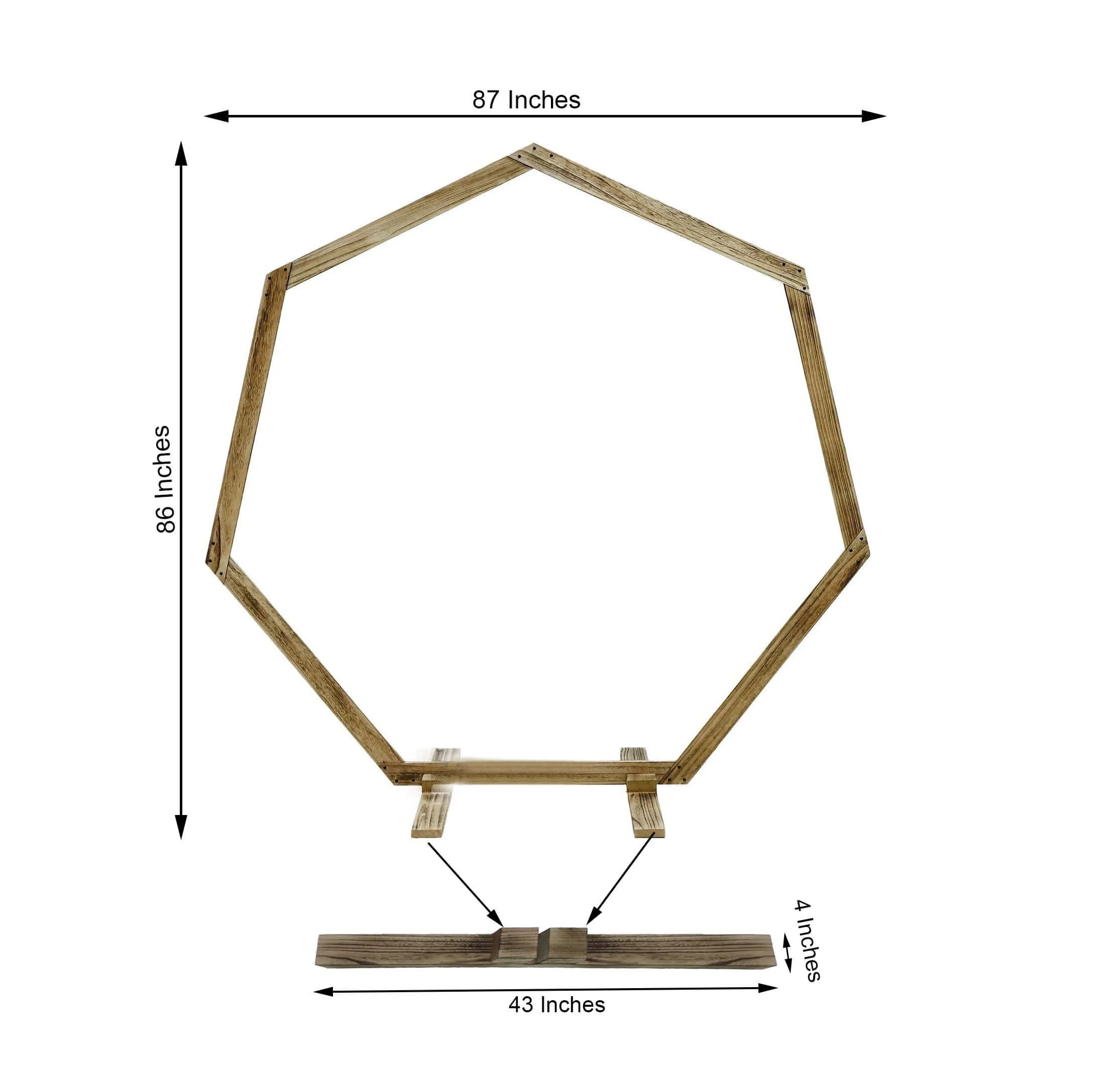 Efavormart 7FT Rustic Square Wedding Arch Wooden Backdrop Stand, Wedding Ceremony Arch - Brown - Image 54