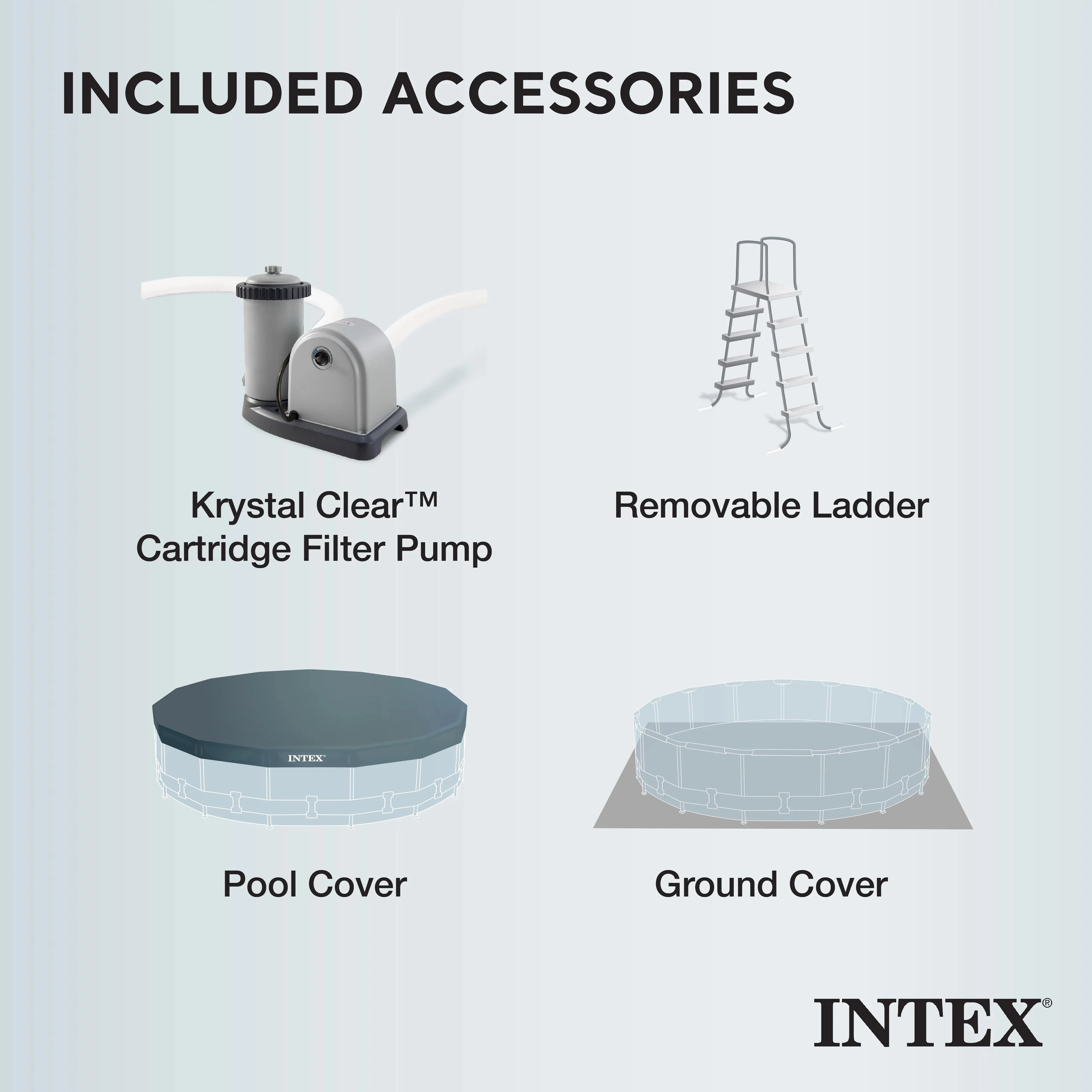 Intex Prism Frame Above Ground Swimming Pool 14ft x 42in With Pump - 26719EH - Image 14 Intex Prism Frame Above Ground Swimming Pool 14ft x 42in With Pump - 26719EH - Image 14