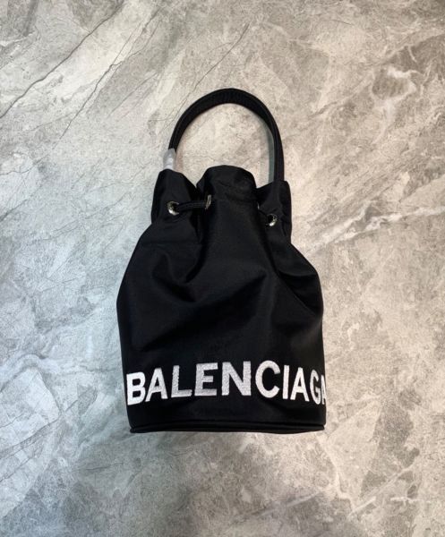 Balenciaga Wheel XS Drawstring Bucket Black - Replicaclubs