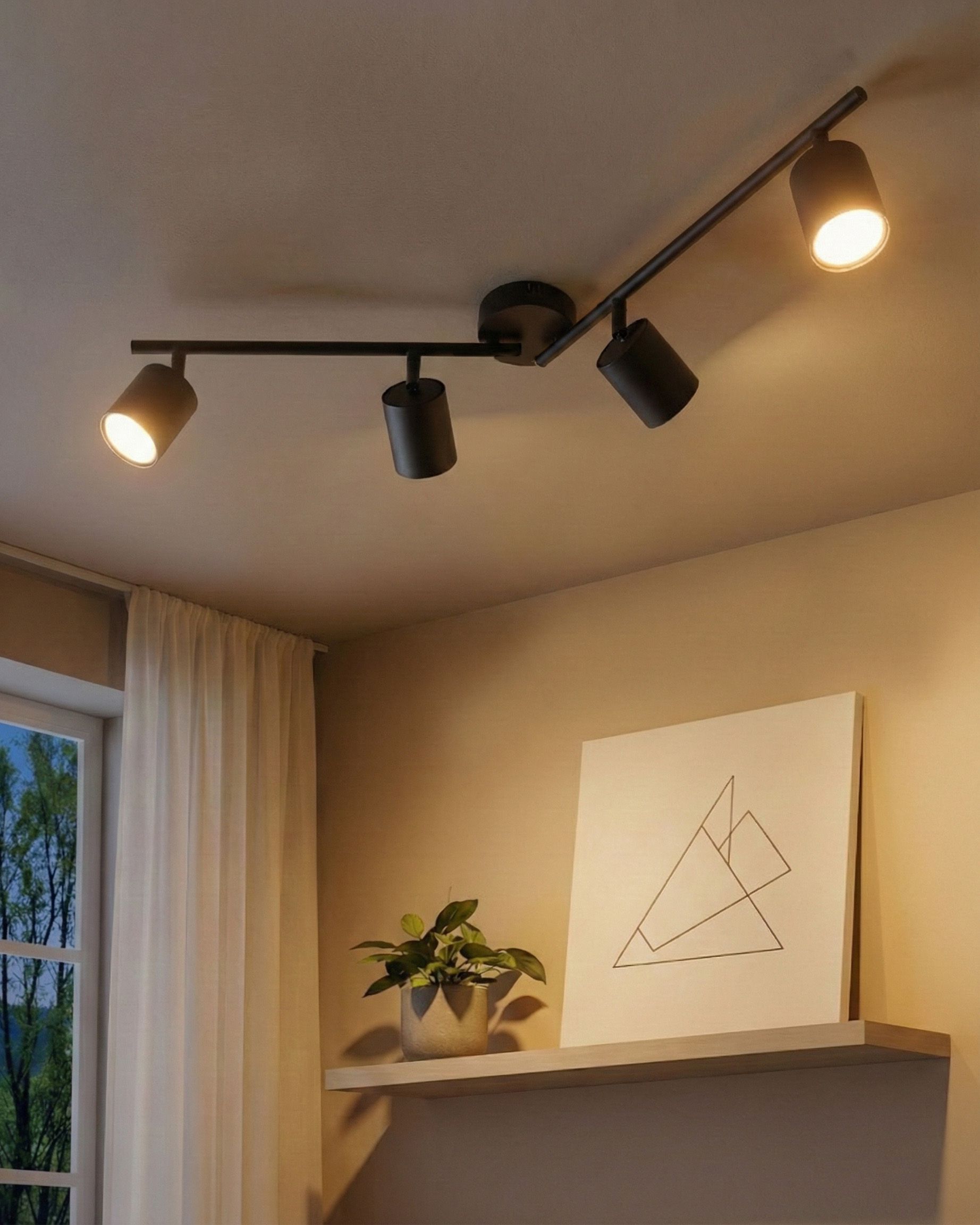 4 Light Spotlight NYANDO Metal Black