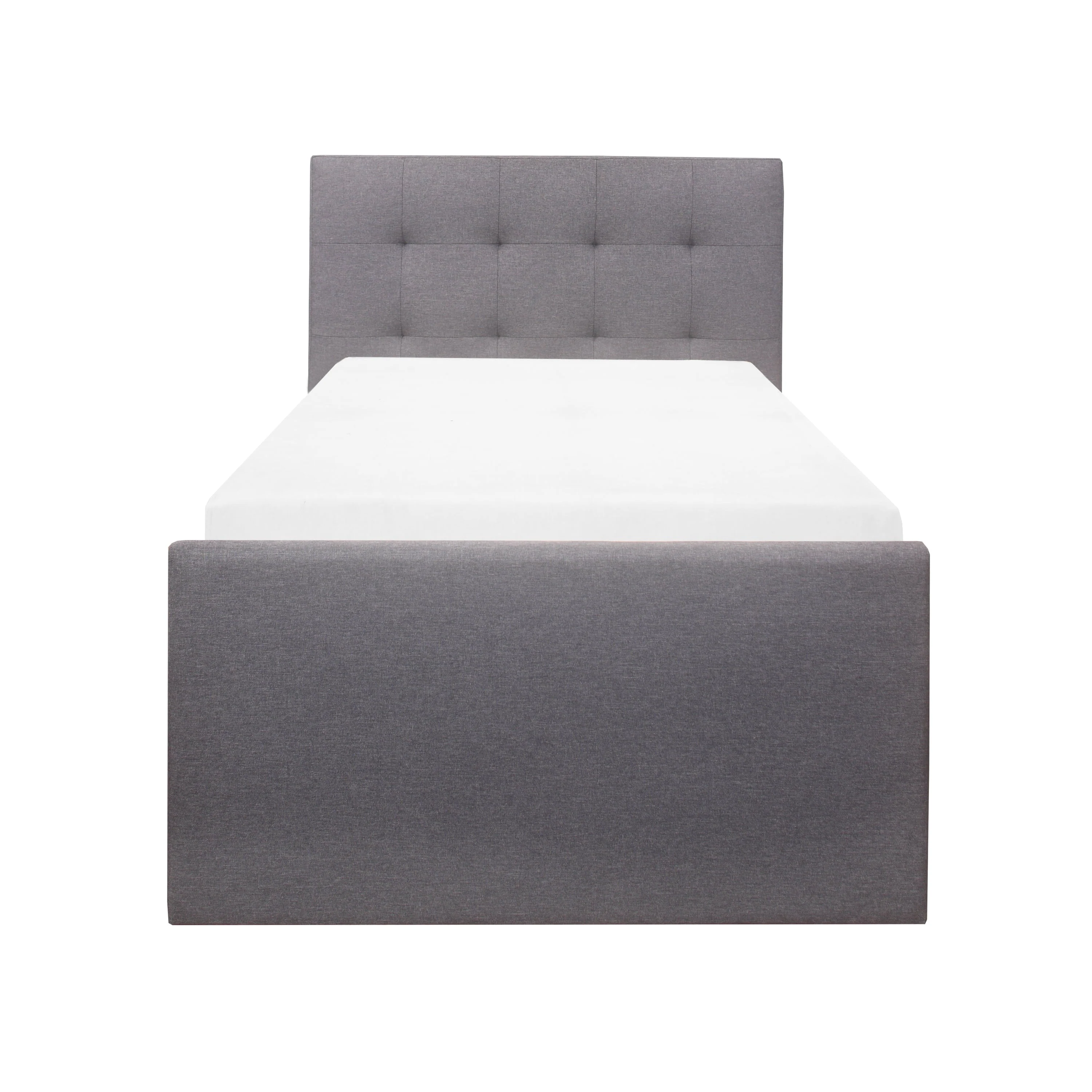 Emory Upholstered Twin Platform Bed with 2 Storage Drawers, Gray, by Hillsdale Living Essentials - Image 5