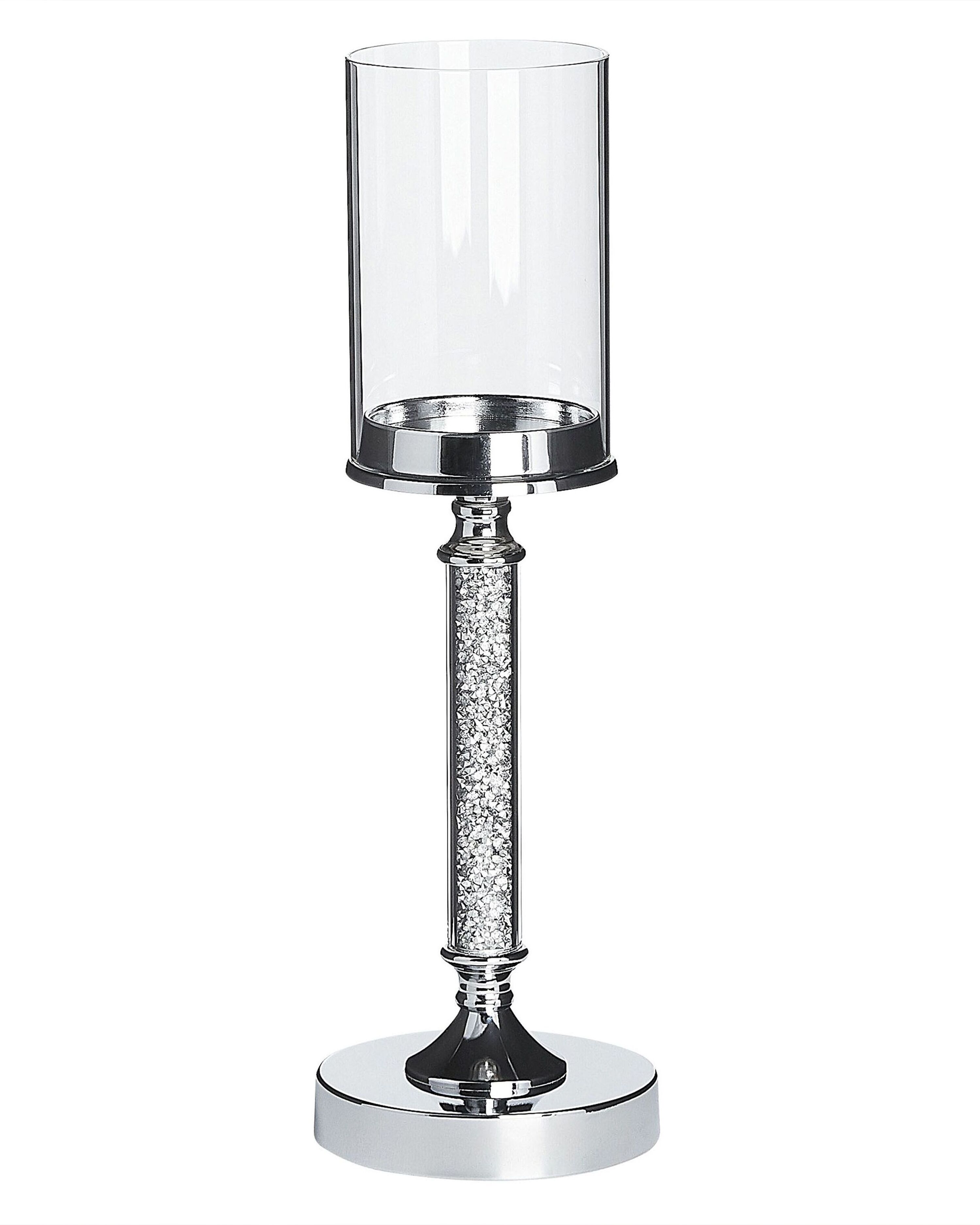 Candle Holder ABBEVILLE Glass 41 cm Silver