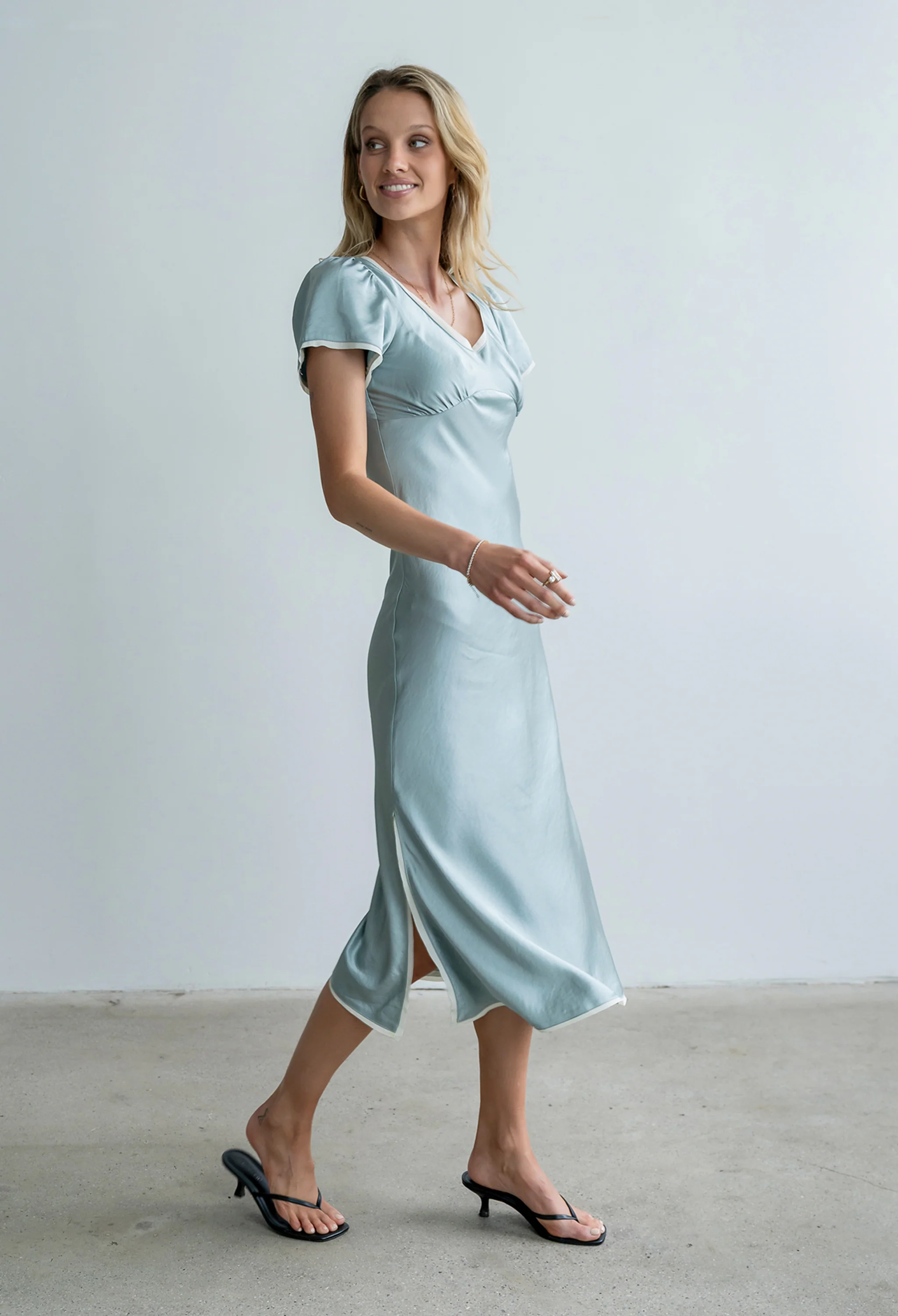Austia Midi Dress in Light Blue
