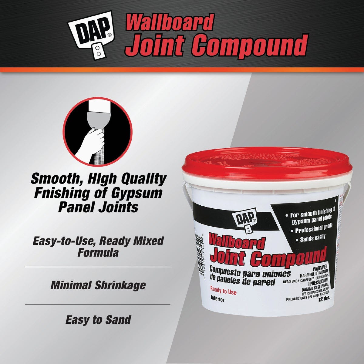 Dap 12 Lb. Pre-Mixed Latex Wallboard Drywall Joint Compound