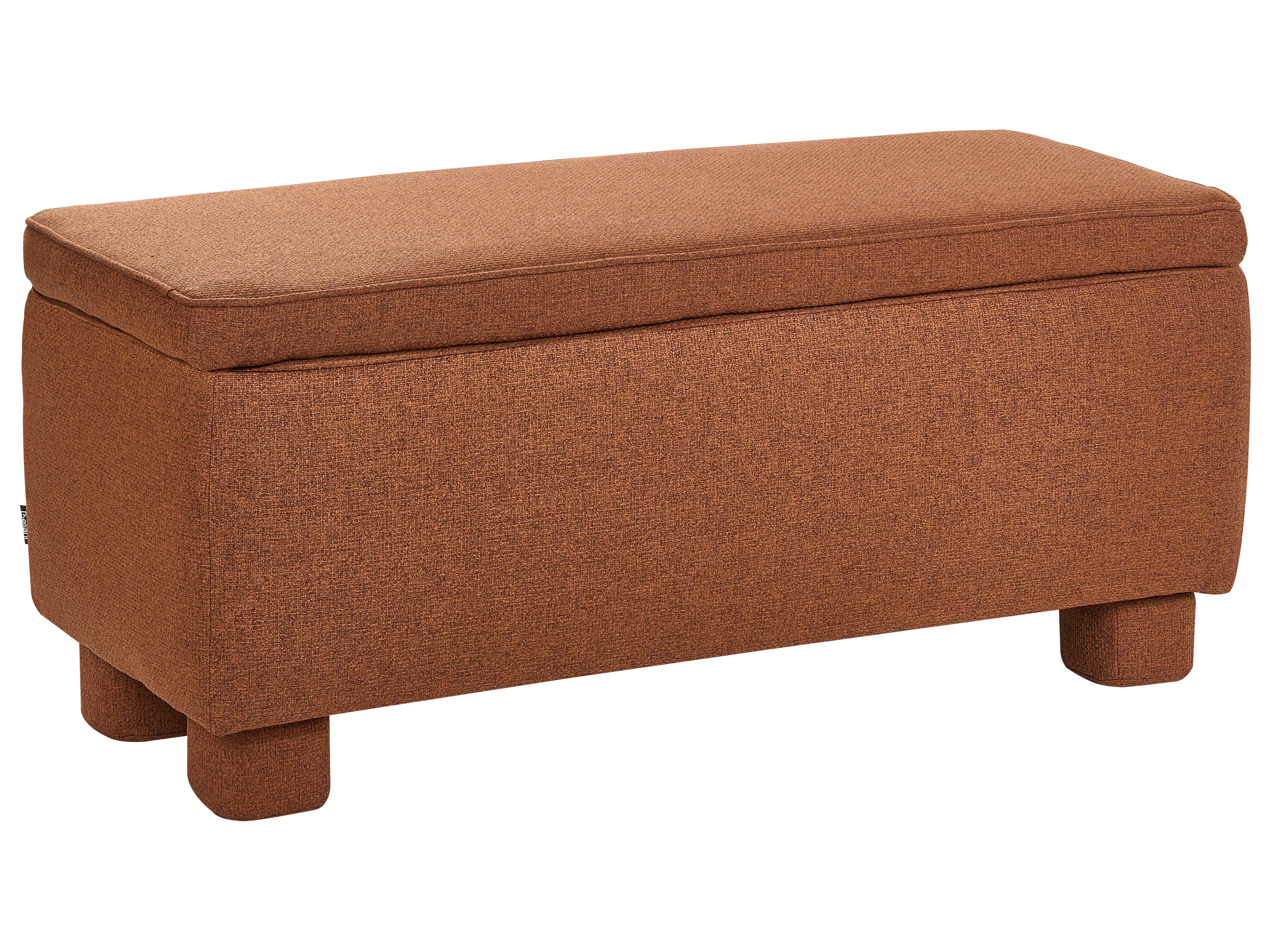 Upholstered Storage Bench ITHACA Fabric Golden Brown