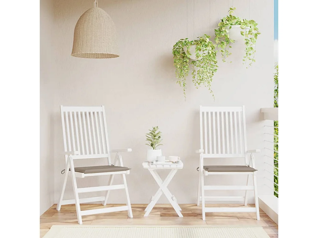 Coussins de chaise de jardin lot de 2 taupe 50x50x3 cm
