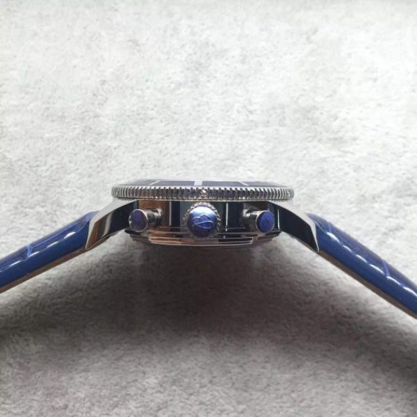 Replica Breitling Super Ocean Heritage Chrono SS Blue Dial SS Leather Strap A7750 - Top club