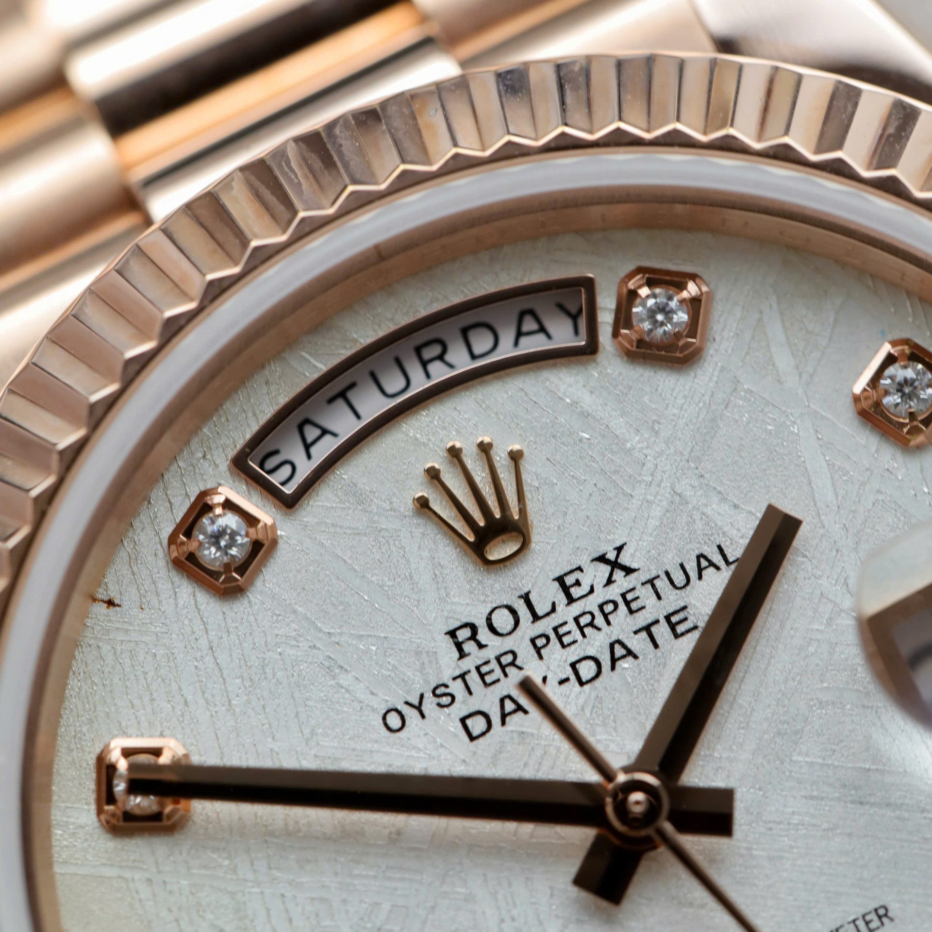 Rolex Day-Date Custom Rose Gold Wrapped + Dial Moissanite Diamonds 40mm - Top club