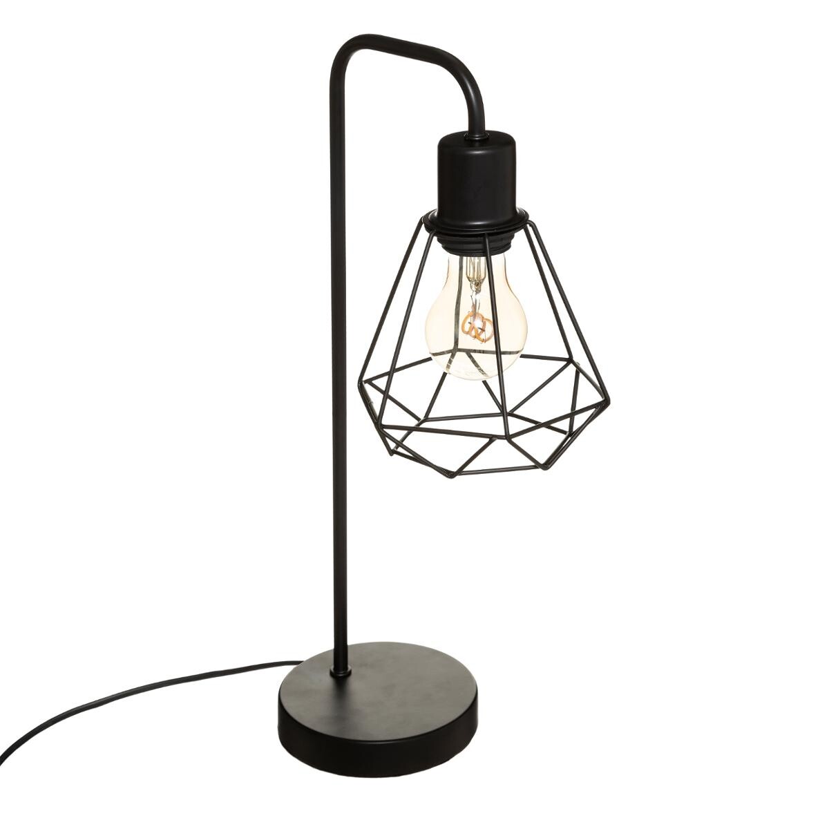 Lamp "Flave" Black metal, H.46 cm