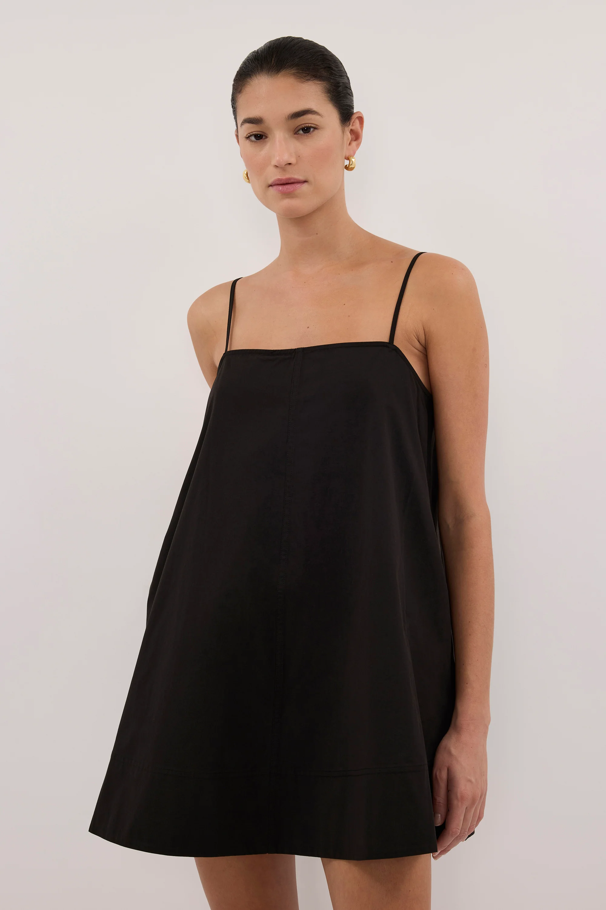 DANI BLACK COTTON MINI DRESS