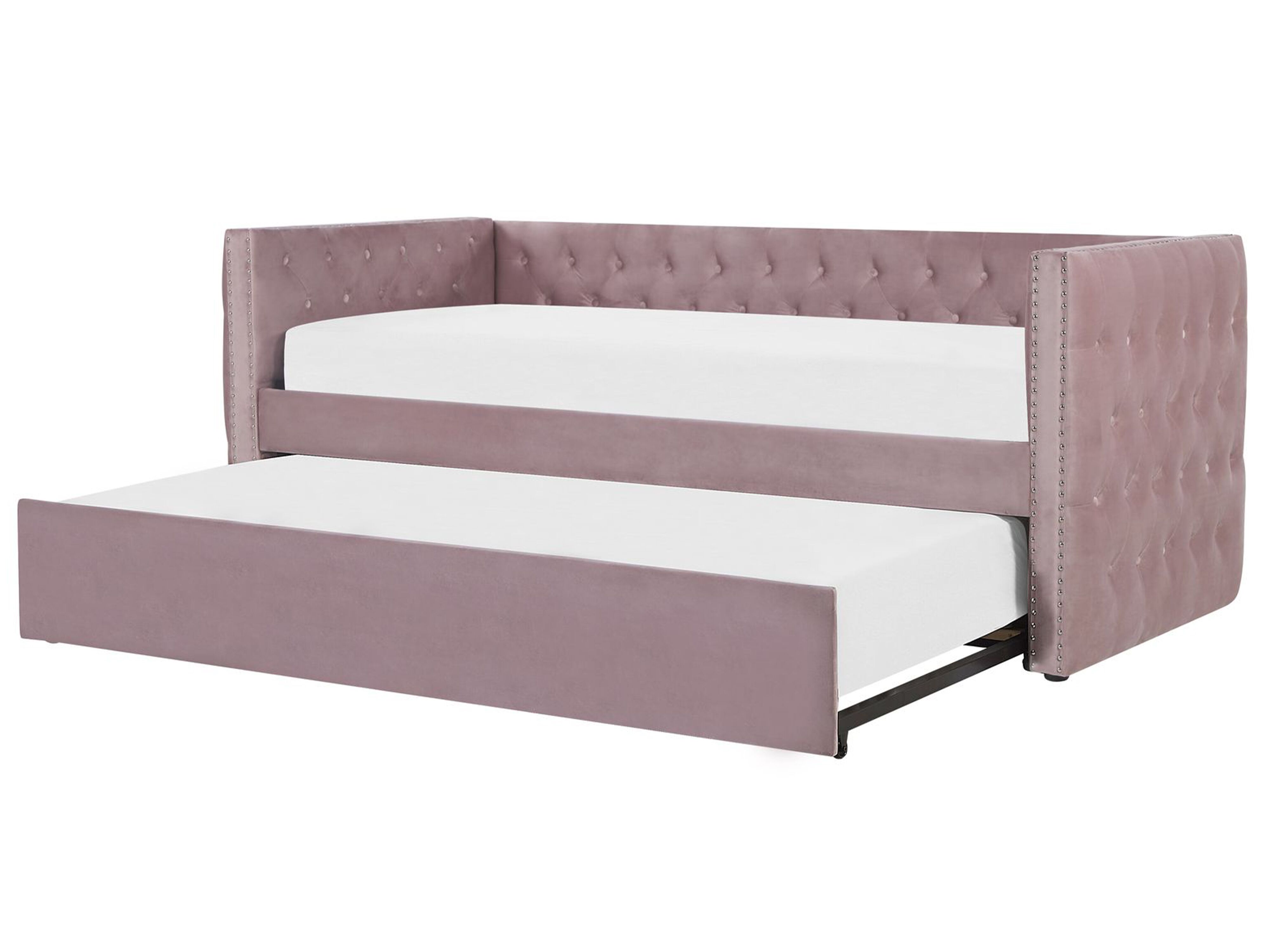 Trundle Bed Velvet GASSIN 90 x 200 cm (EU Single) Pink