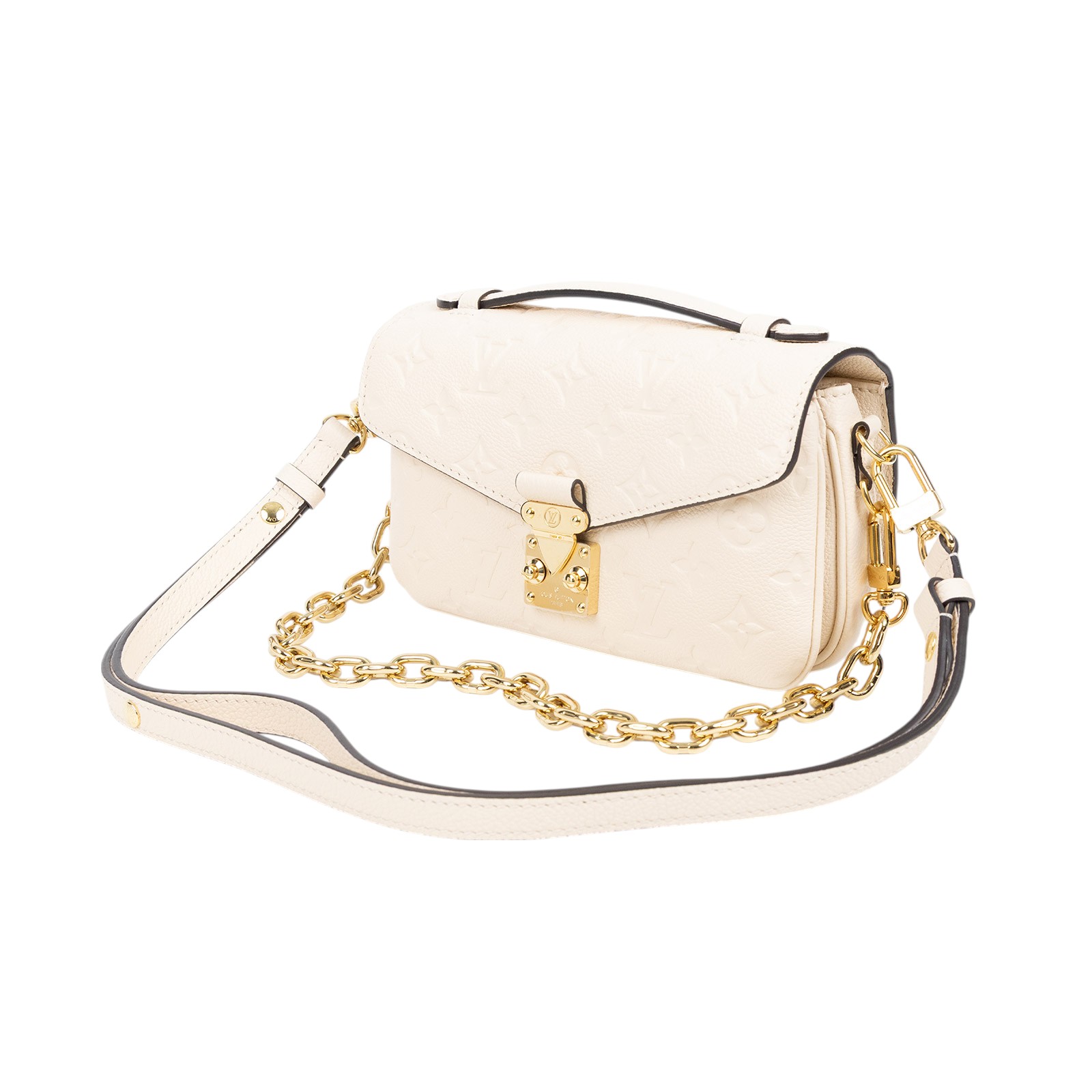 Louis Vuitton Monogram Empreinte Crossbody Bag – Cream with Gold S-Lock - COZYMIZE