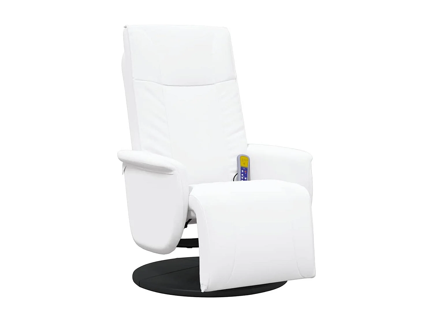 Fauteuil inclinable-Fauteuil de salon de massage repose-pieds blanc similicuir SHL2093