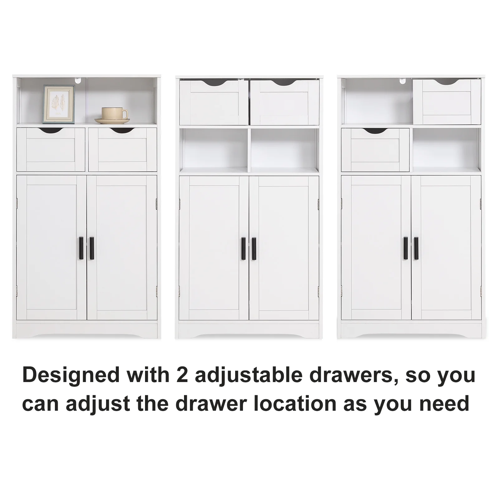 FANGSUM Rattan Storage Cabinet with 2 Drawers & 2 Shelves, Floor Cabinet for Living Room - Image 33