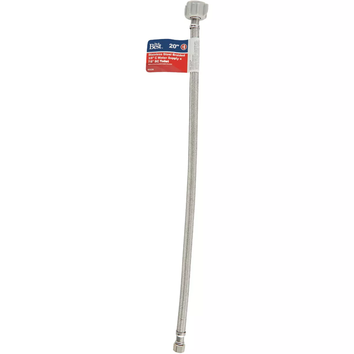 Do it Best 3/8 In. COMP x 7/8 In. BC x 20 In. Braided Stainless Steel Toilet Supply Line