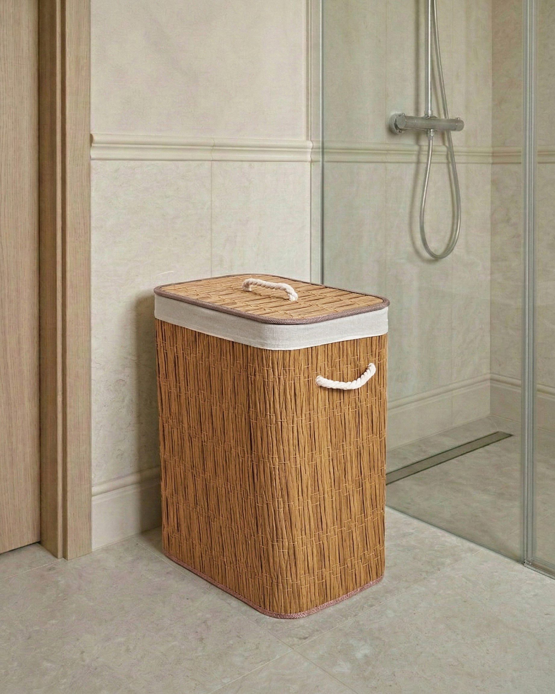 Laundry Basket TRANCURA Fabric Brown 72 L