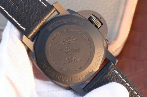 Replica Panerai PAM607 XF Left Handed Real Ceramic Black Leather Strap P9000 - Top club